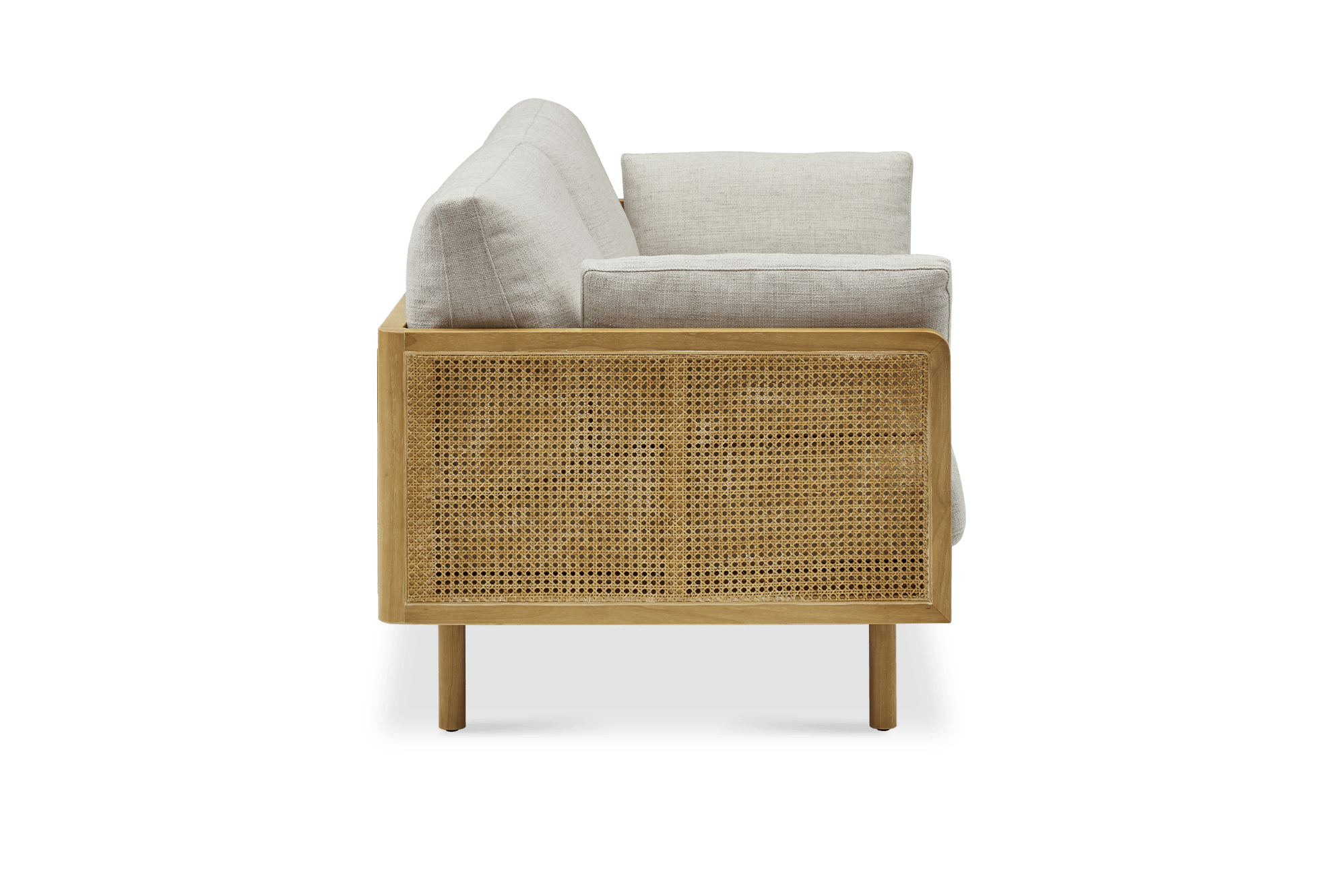 Lucia Cane Sofa, White Wash 7
