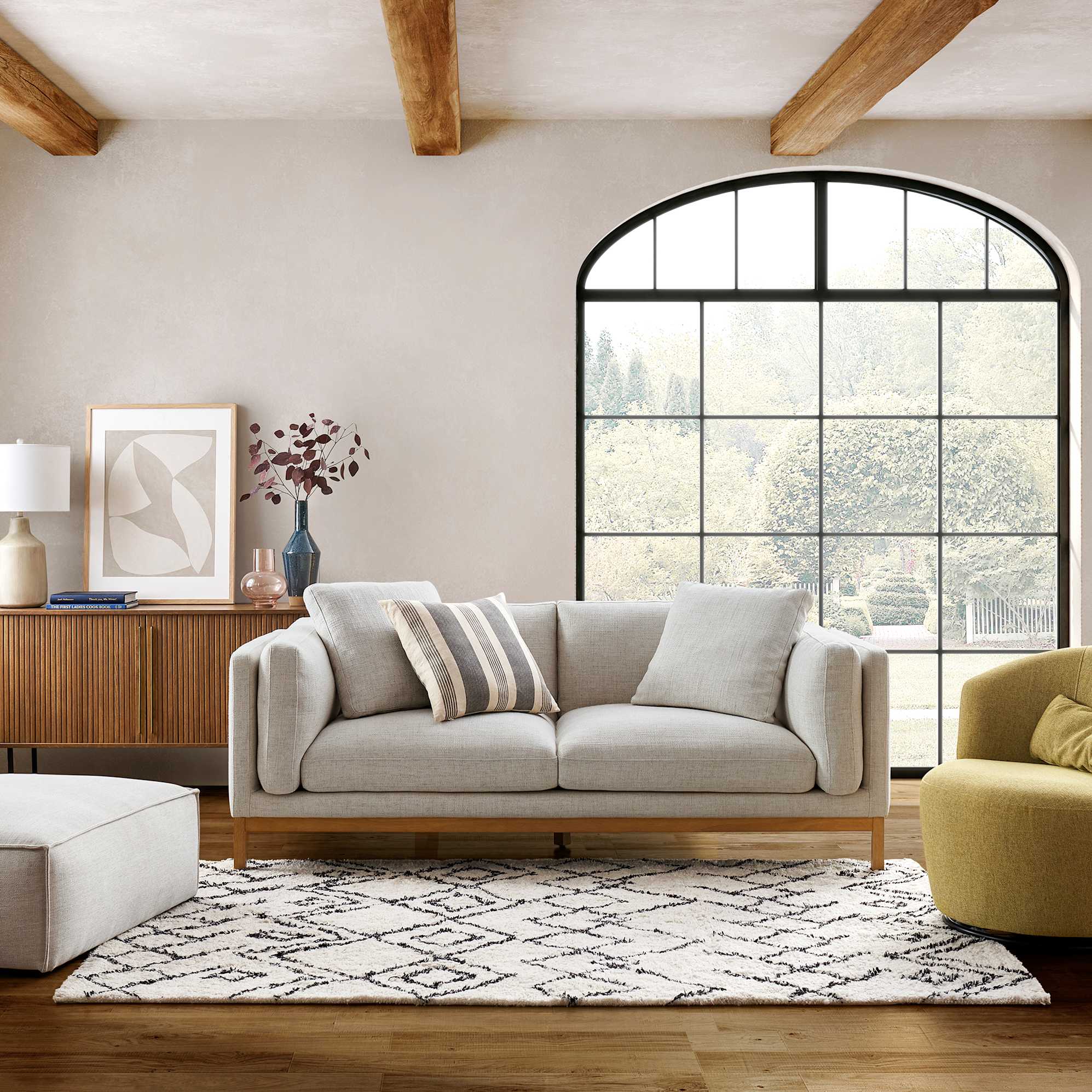 Owen 3 Seater Sofa, Opal Beige (Natural Leg) lifestyle