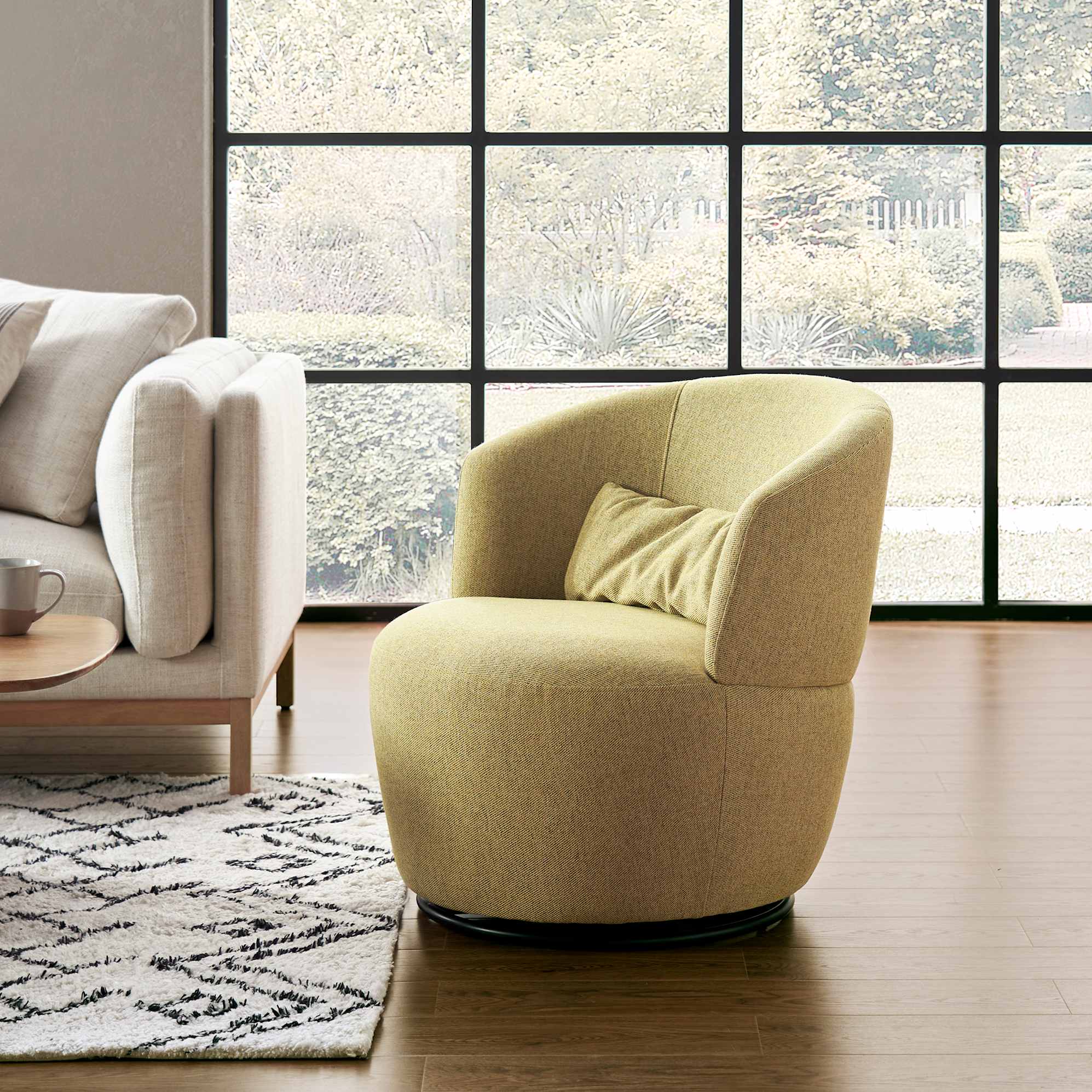 Amber Swivel Chair, Meadow Yellow lifestyle