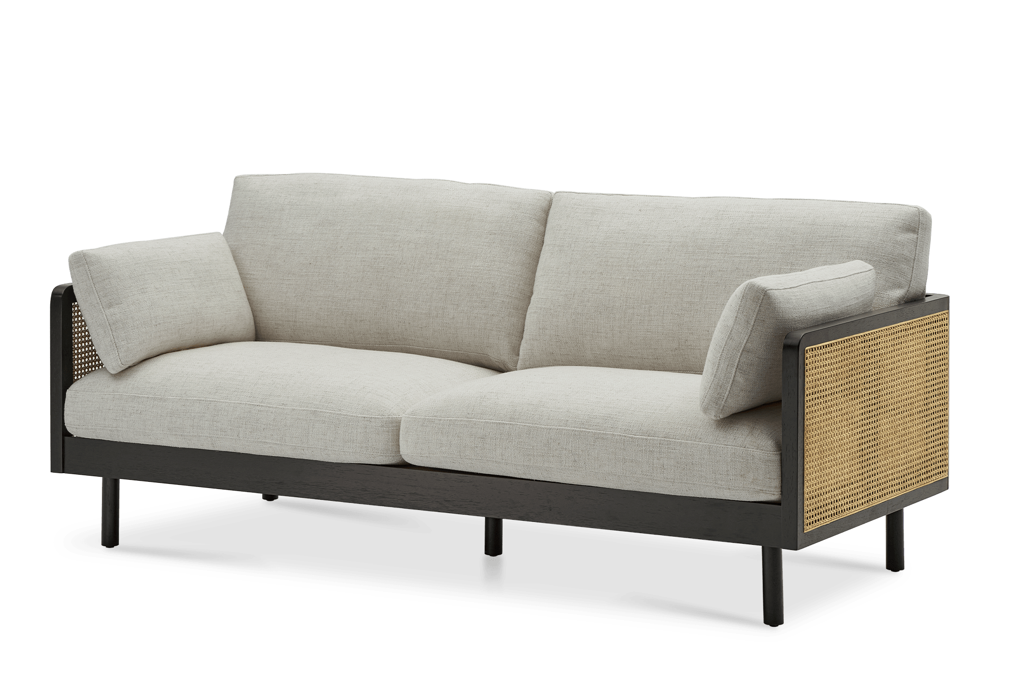 Lucia Cane Sofa, Black 1
