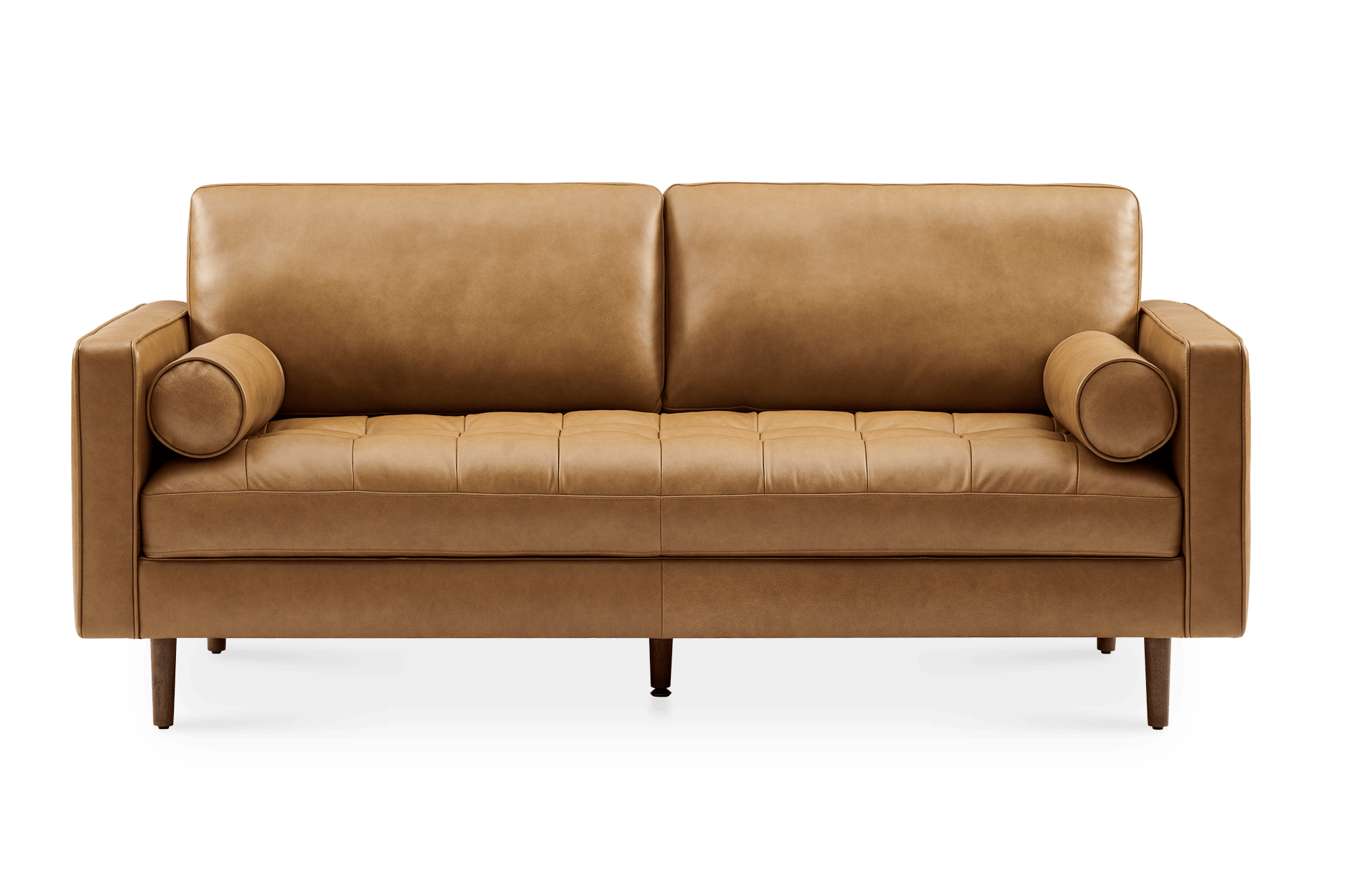 Madison Leather 3 Seater Sofa, Caramel