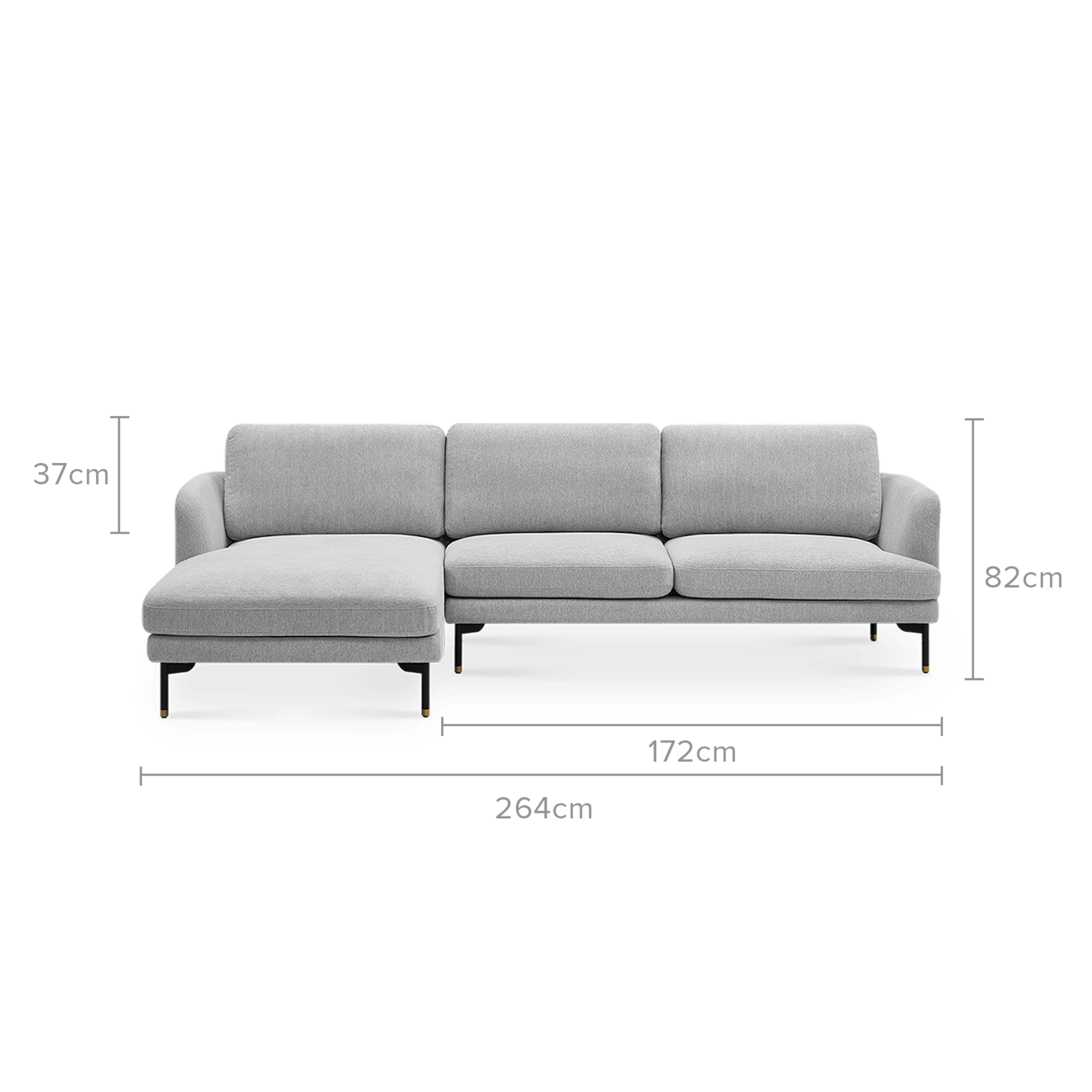 Pebble Chaise Sectional Sofa 10