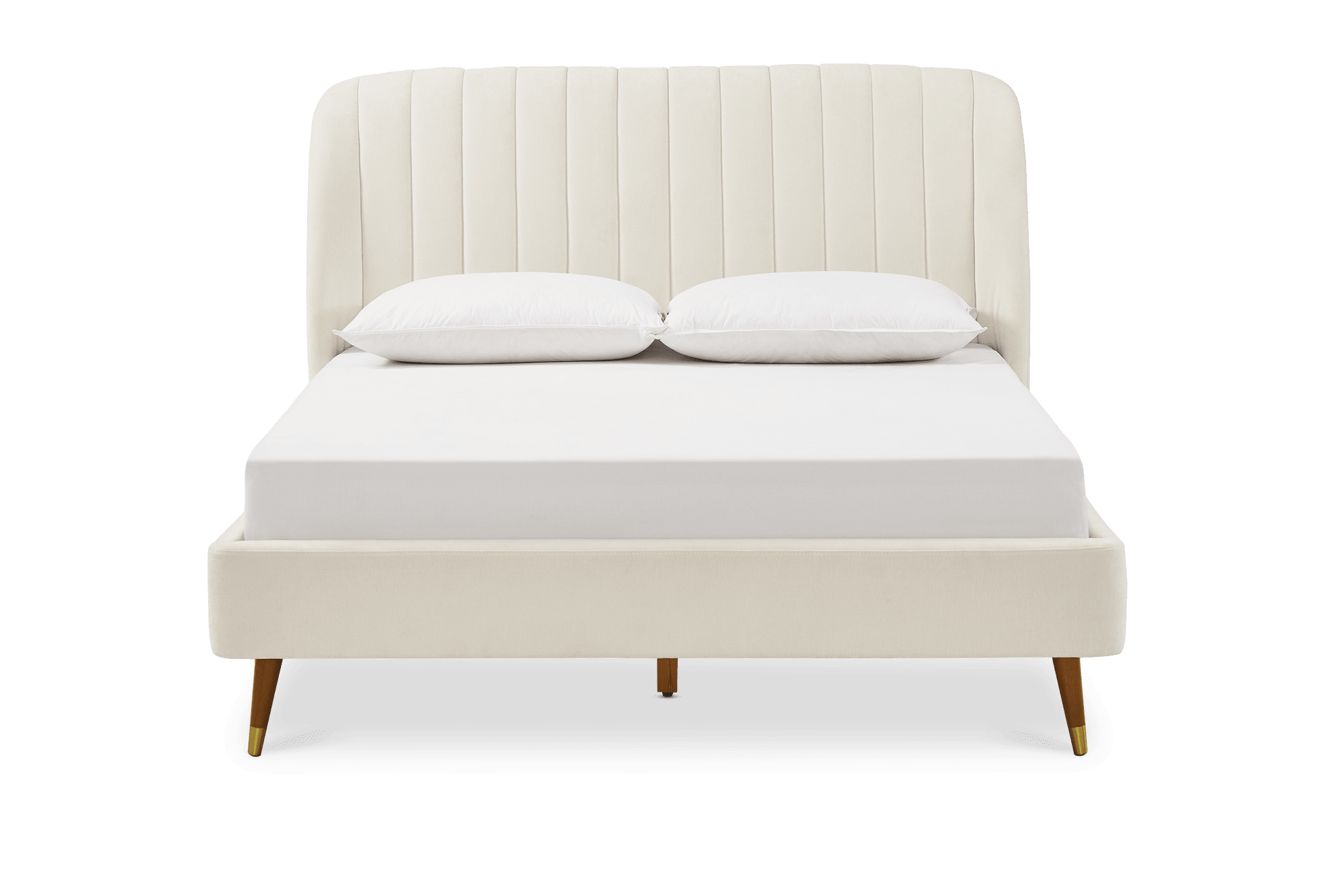 Lexi Queen Size Tufted Bed, Frost White