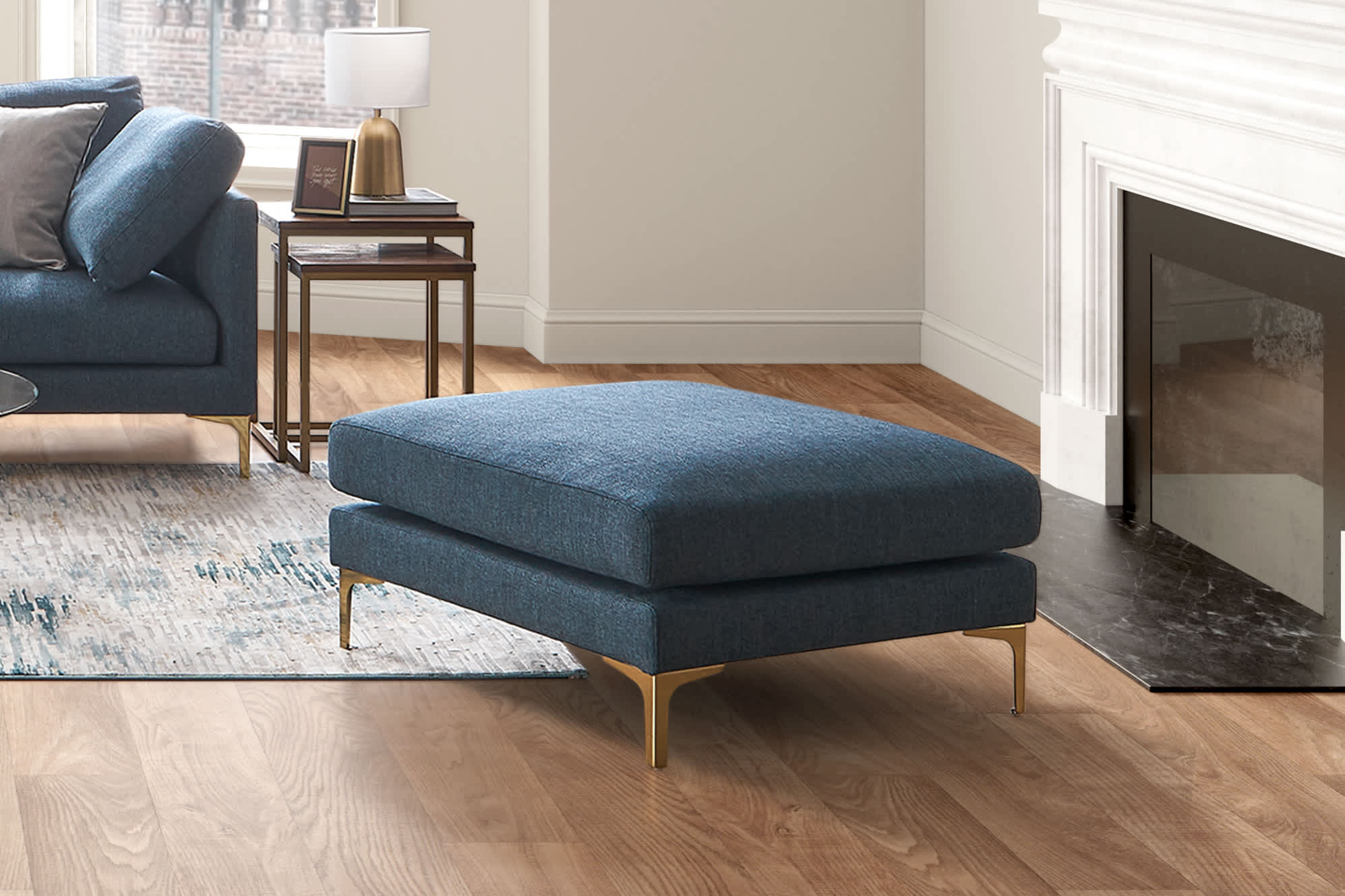 Adams Chaise Sectional Sofa with Ottoman 5