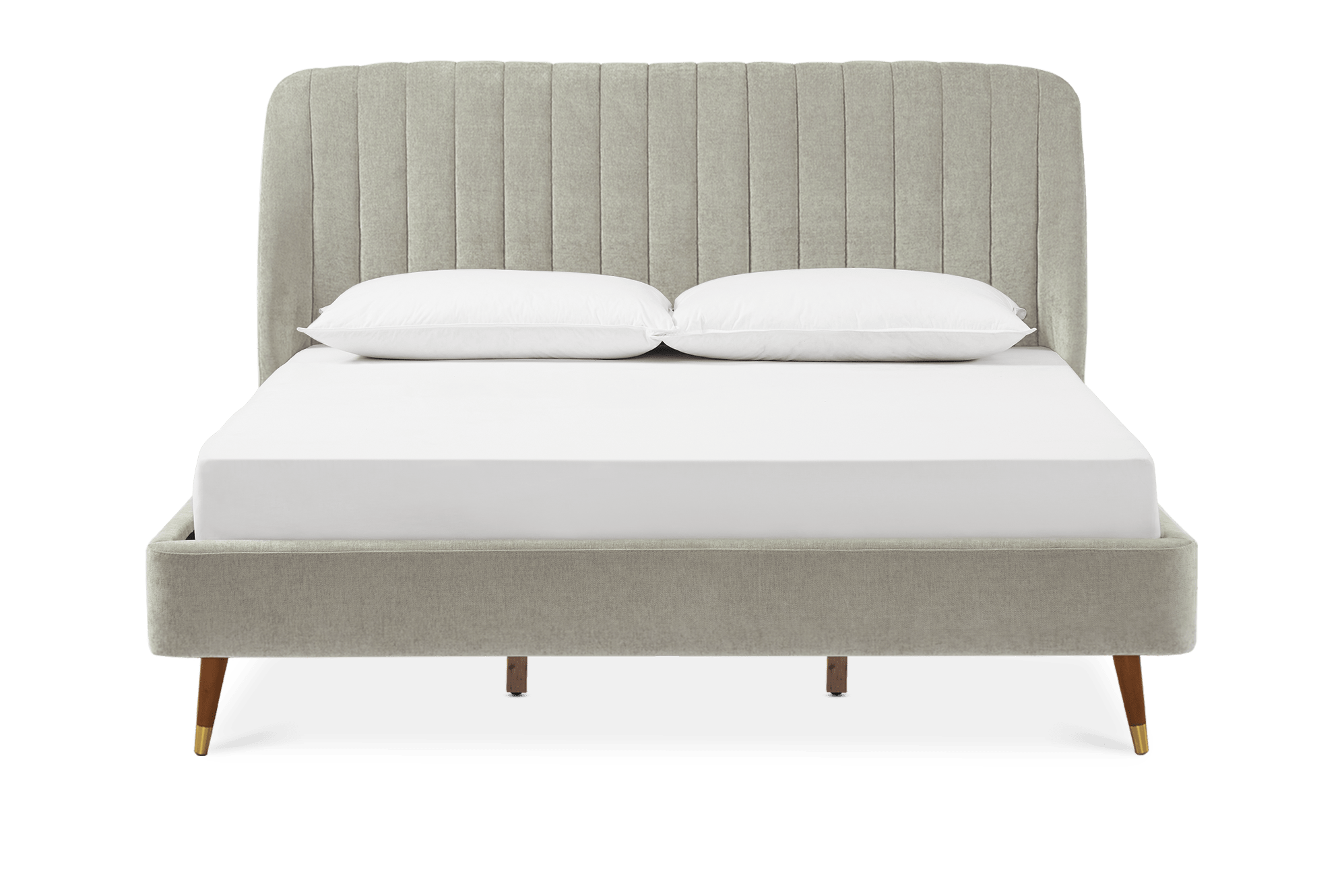 Lexi King Size Tufted Bed, Nickel Grey