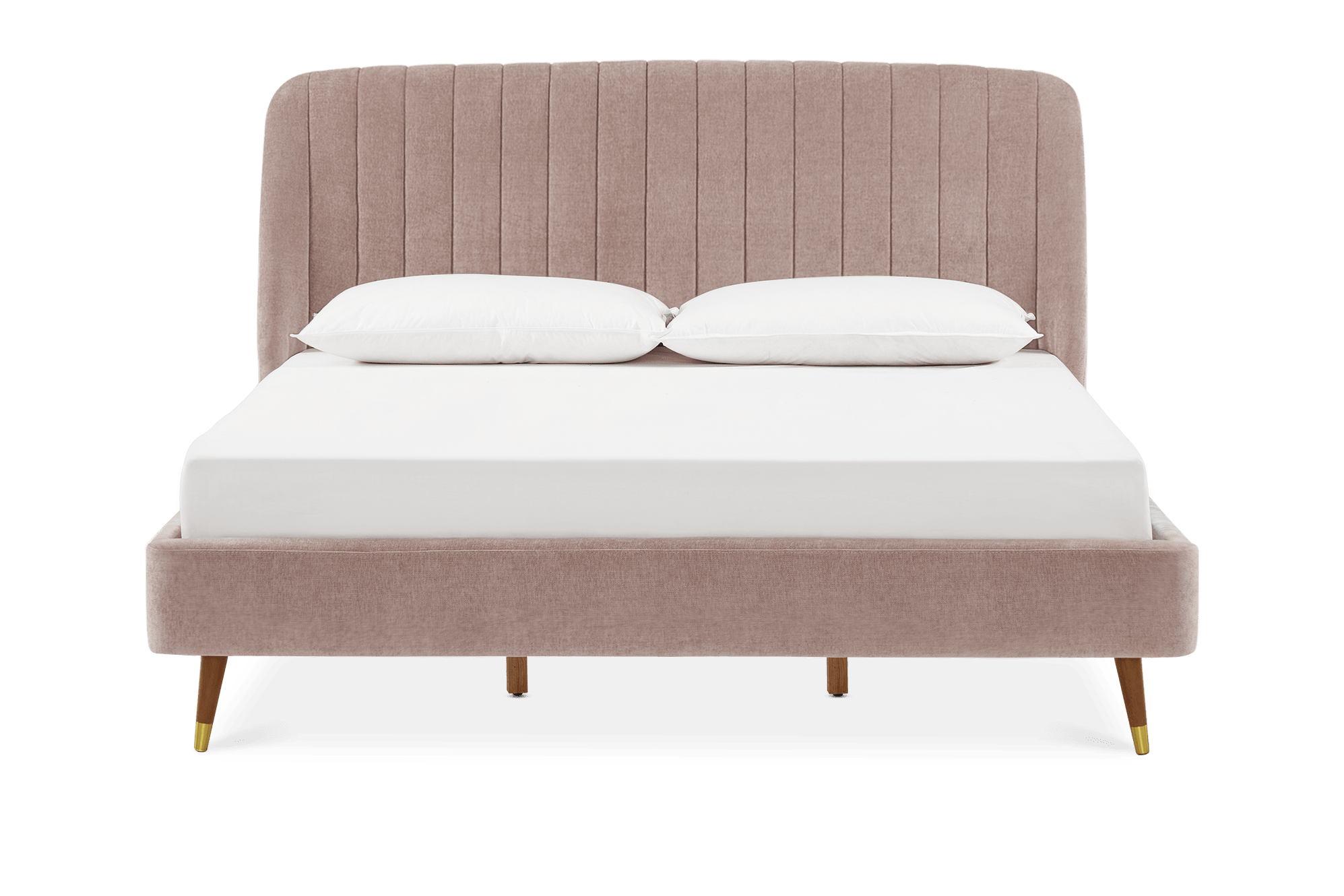 Lexi King Size Tufted Bed, Light Blush