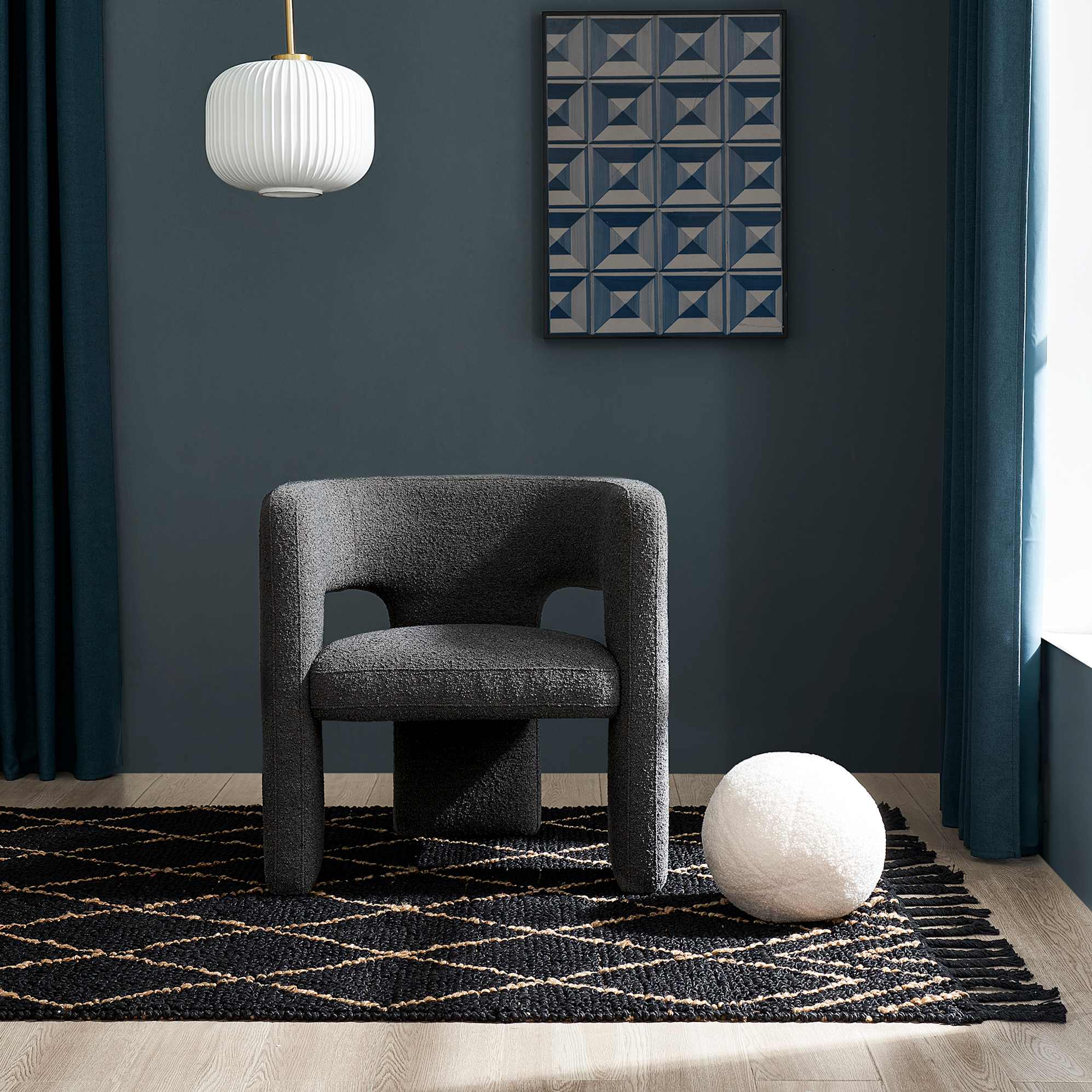 Paloma Bouclé Armchair, Storm Gray 6