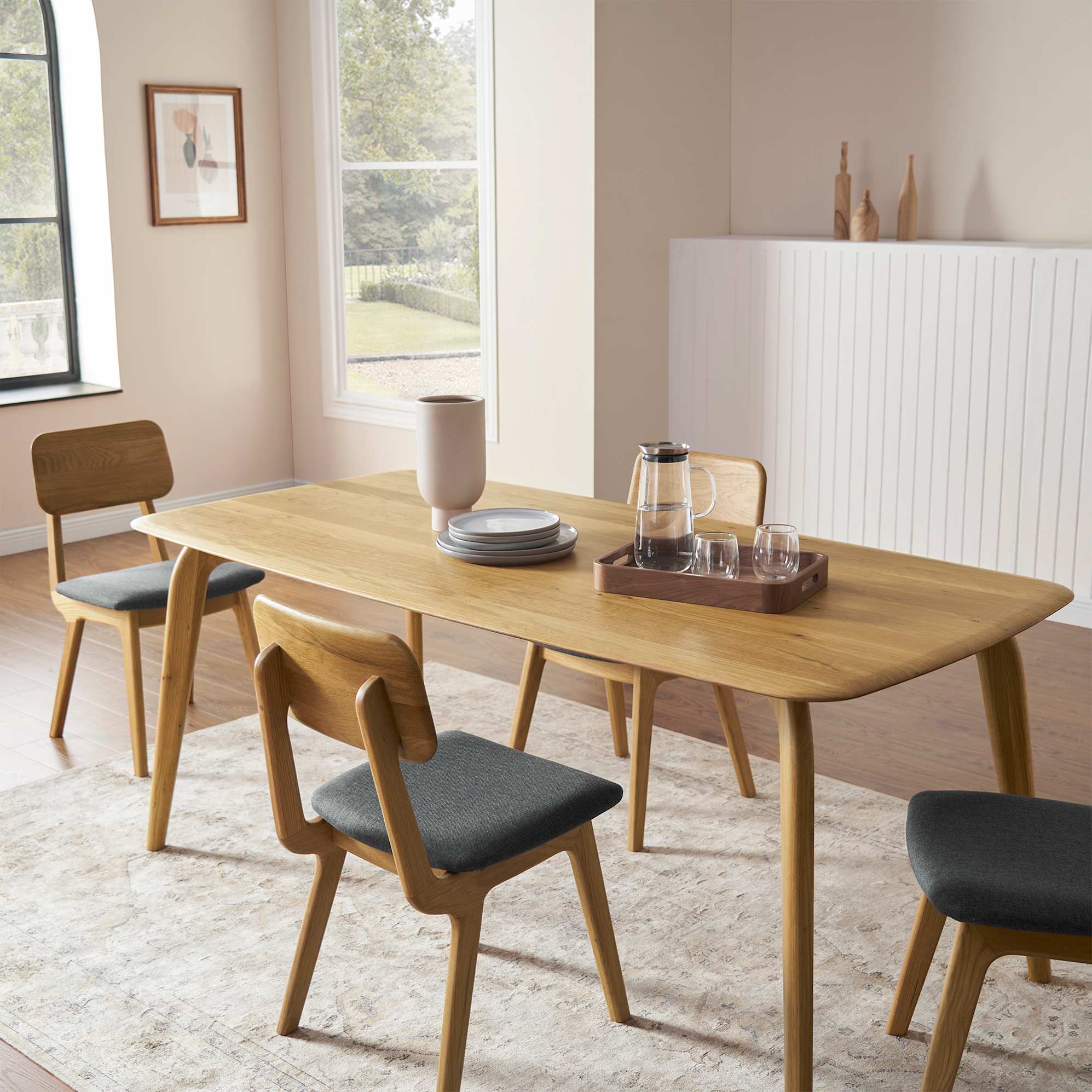 Vincent Dining Table with 4 Chairs, Oak 3