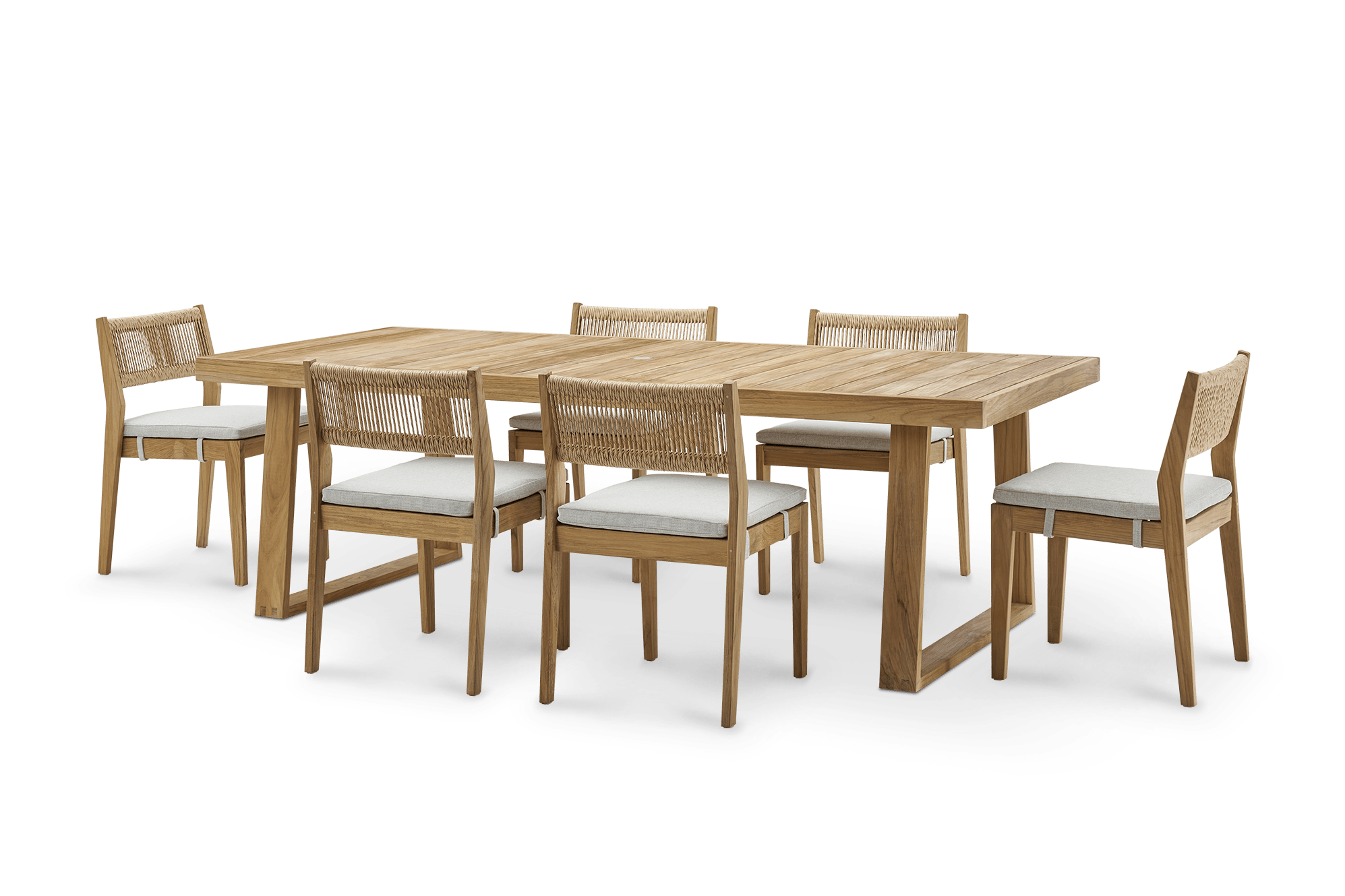 Rio Outdoor Teak Dining Table, 94.5" with 6 Chairs 9