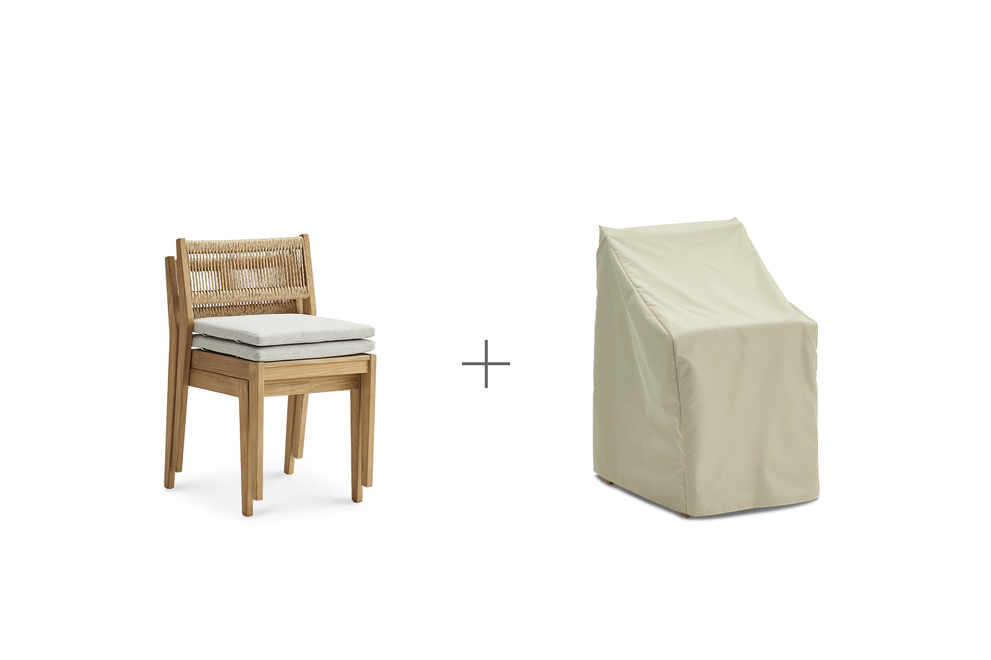 Rio Outdoor Teak Dining Chair Set of 2, with Cover