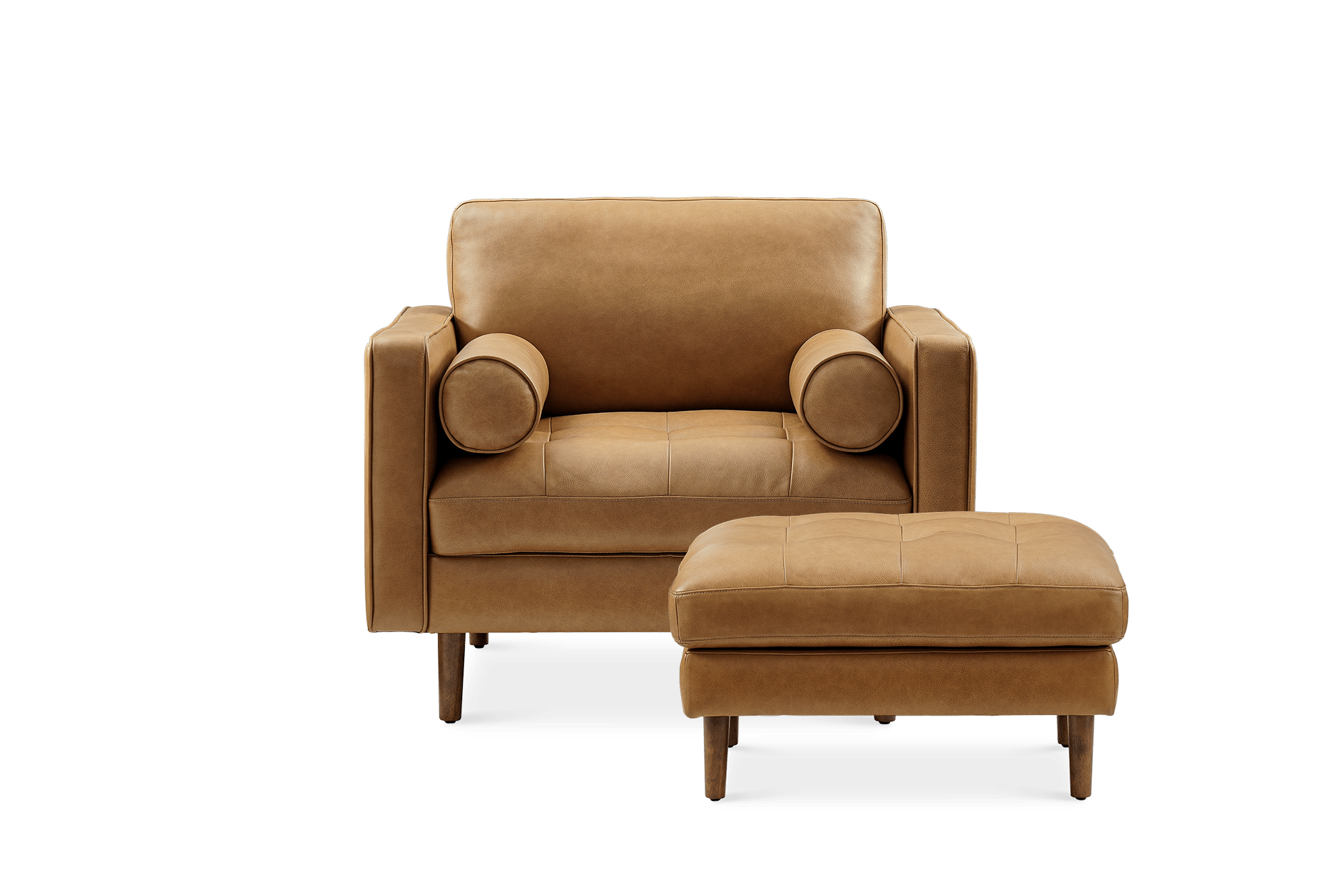 Madison Leather Armchair with Ottoman 1