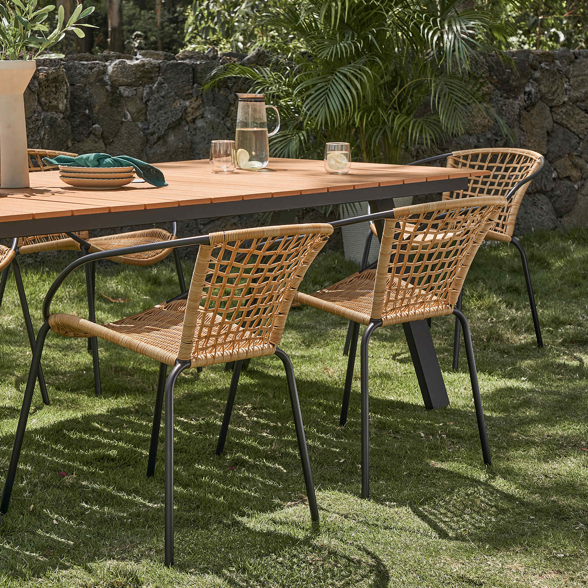 Como Stackable Outdoor Dining Chair Set 6