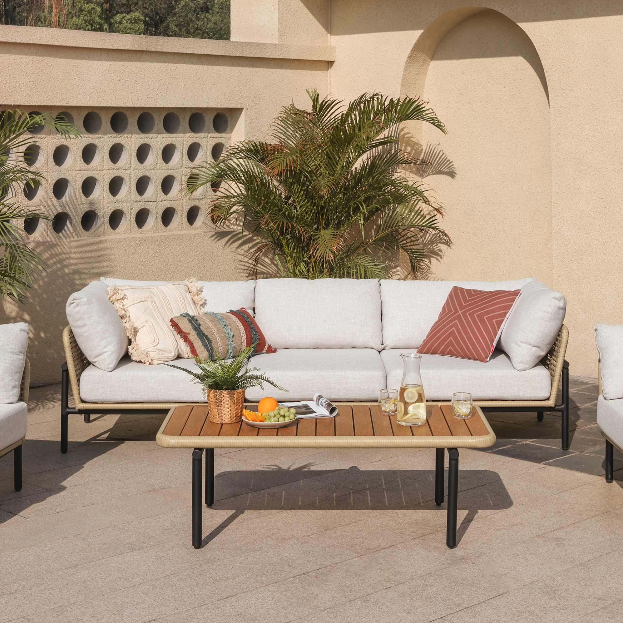 Sierra Garden Sofa, 2 Lounge Chair & Coffee Table Set 4