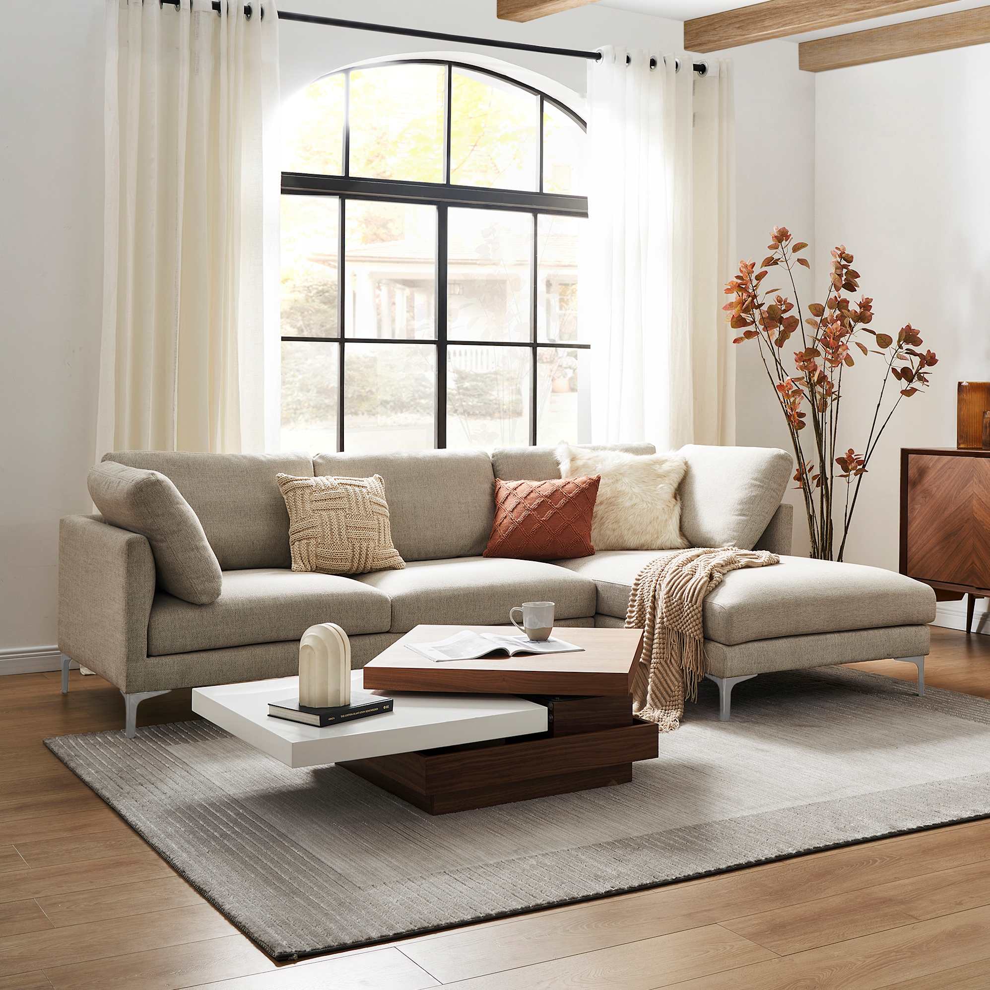 Adams Chaise Sectional Couch 0