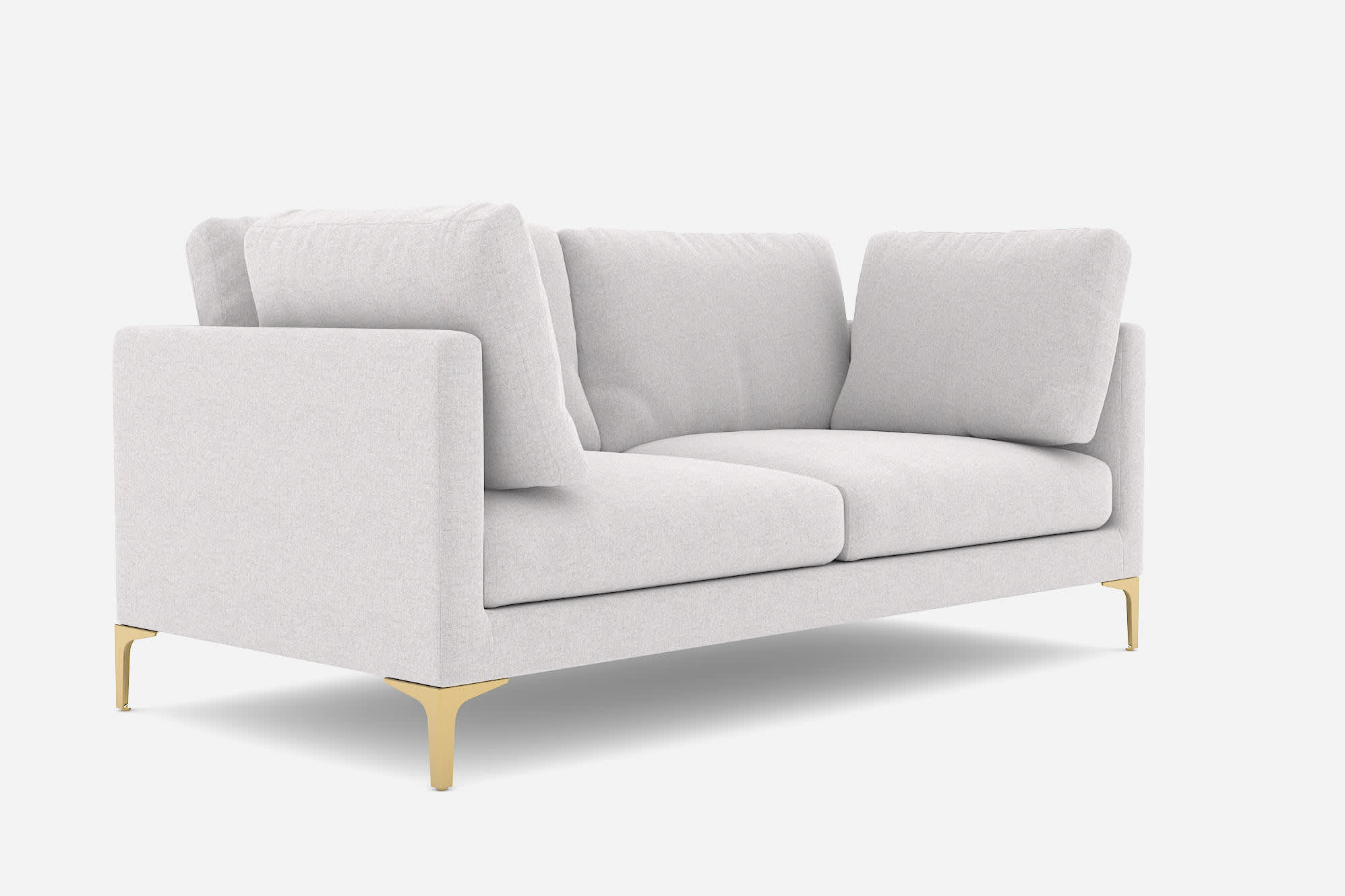 Adams 2 Seater Sofa, Dove Grey (Brass Leg) 360° view 22
