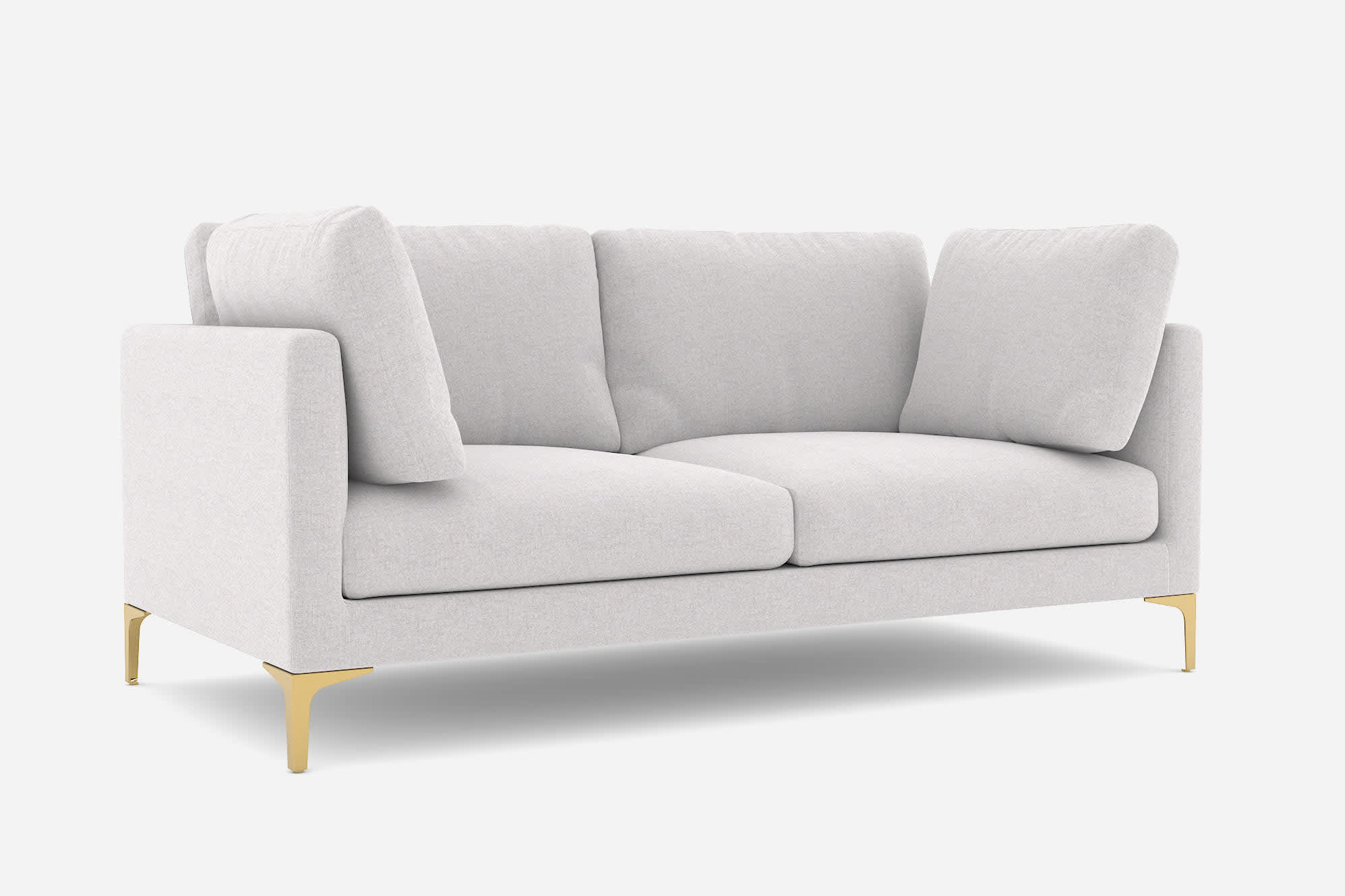 Adams 2 Seater Sofa, Dove Grey (Brass Leg) 360° view 23