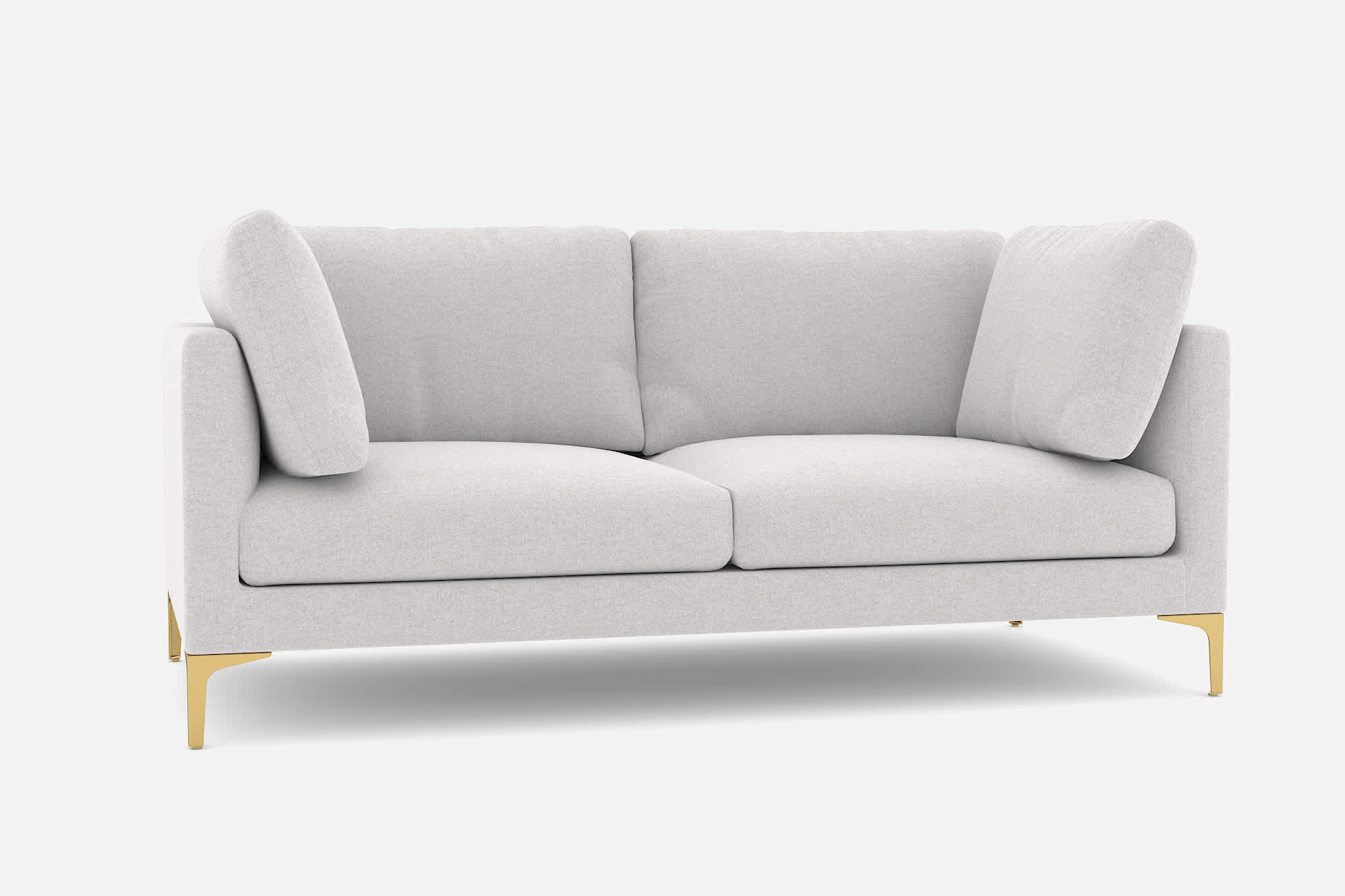 Adams 2 Seater Sofa, Dove Grey (Brass Leg) 360° view 24