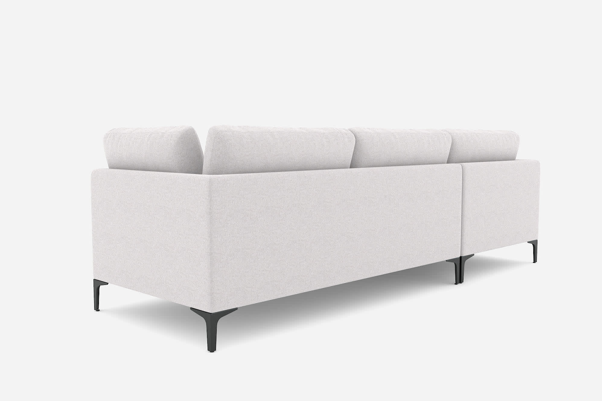 Adams Chaise Sectional Sofa Left Facing, Dove Grey (Black Leg) 360° view 10