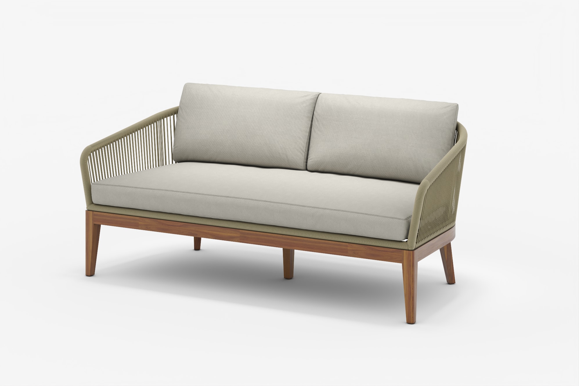 Maui Outdoor 2 Seater Sofa, Taupe 360° view 3