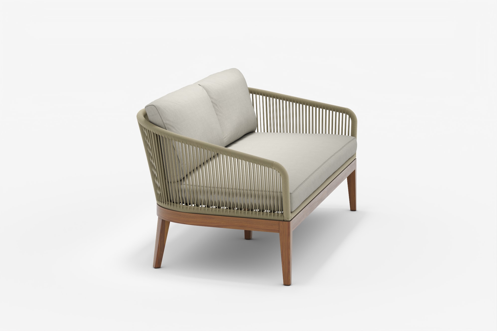 Maui Outdoor 2 Seater Sofa, Taupe 360° view 20