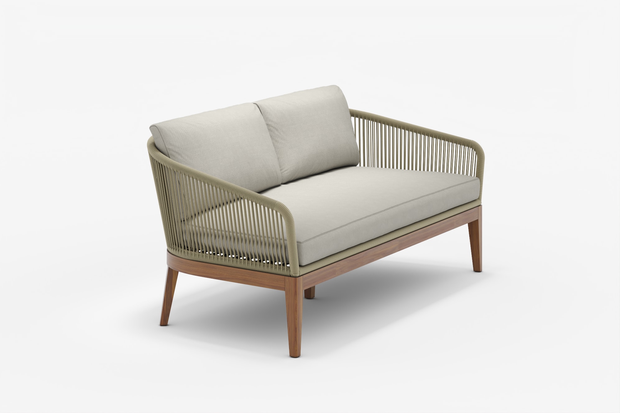 Maui Outdoor 2 Seater Sofa, Taupe 360° view 21