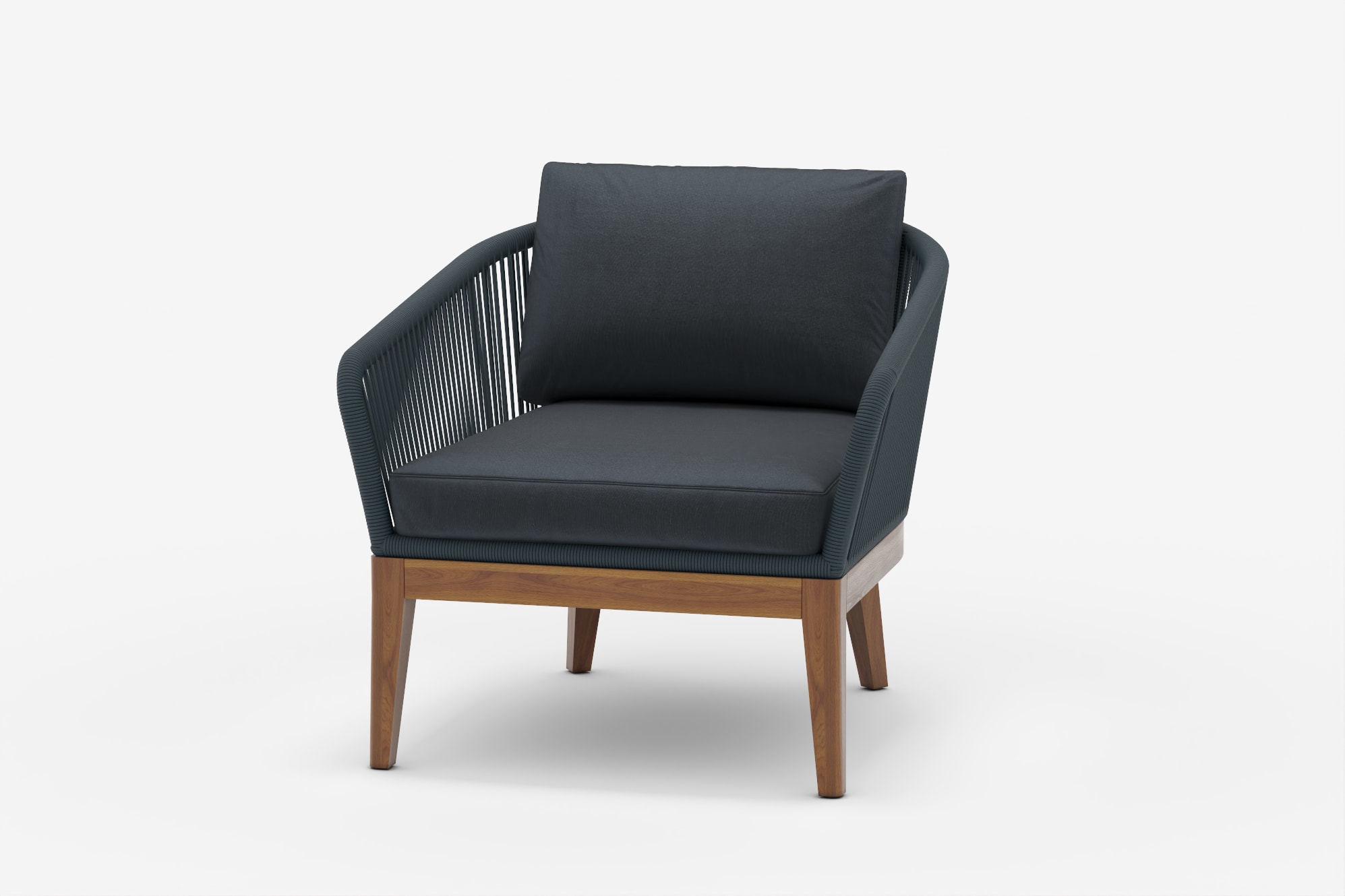 Maui Outdoor Lounge Chair, Charcoal 360° view 2