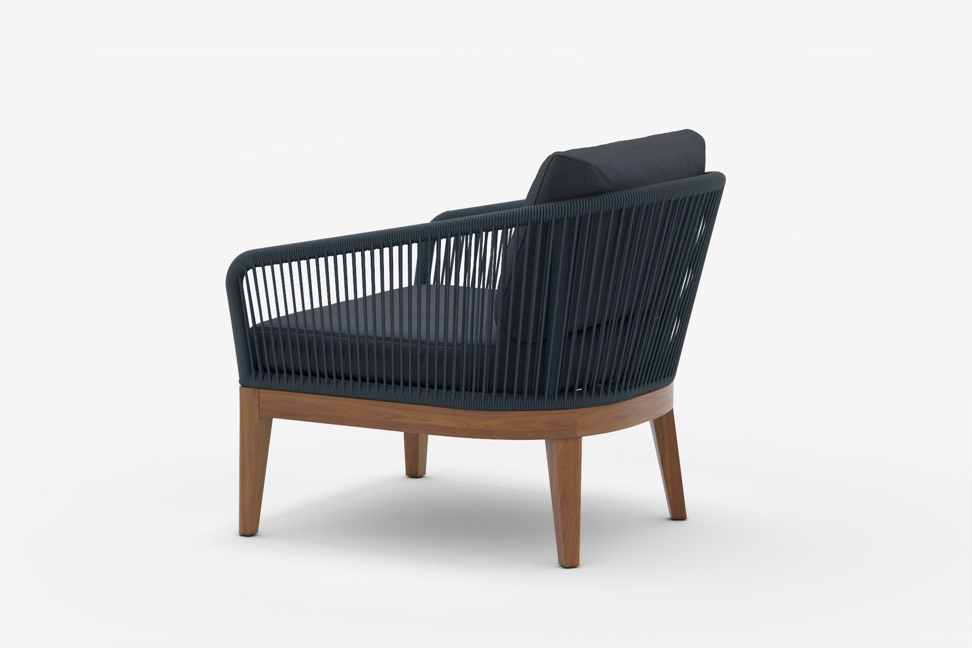 Maui Outdoor Lounge Chair, Charcoal 360° view 9