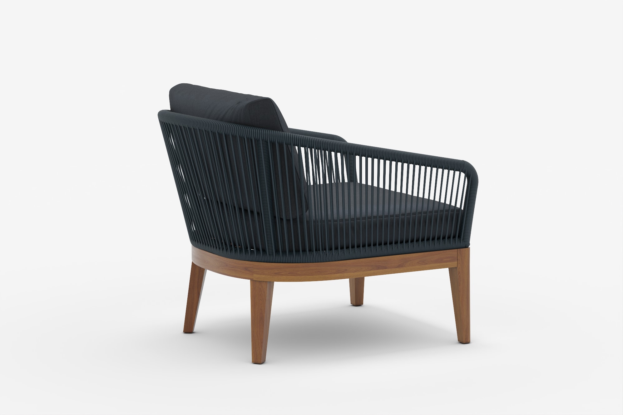 Maui Outdoor Lounge Chair, Charcoal 360° view 17