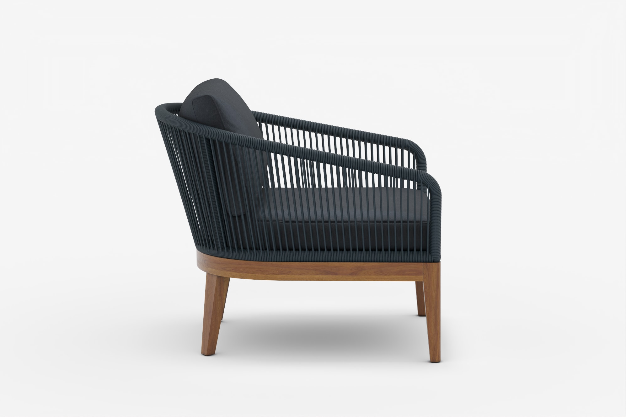 Maui Outdoor Lounge Chair, Charcoal 360° view 19