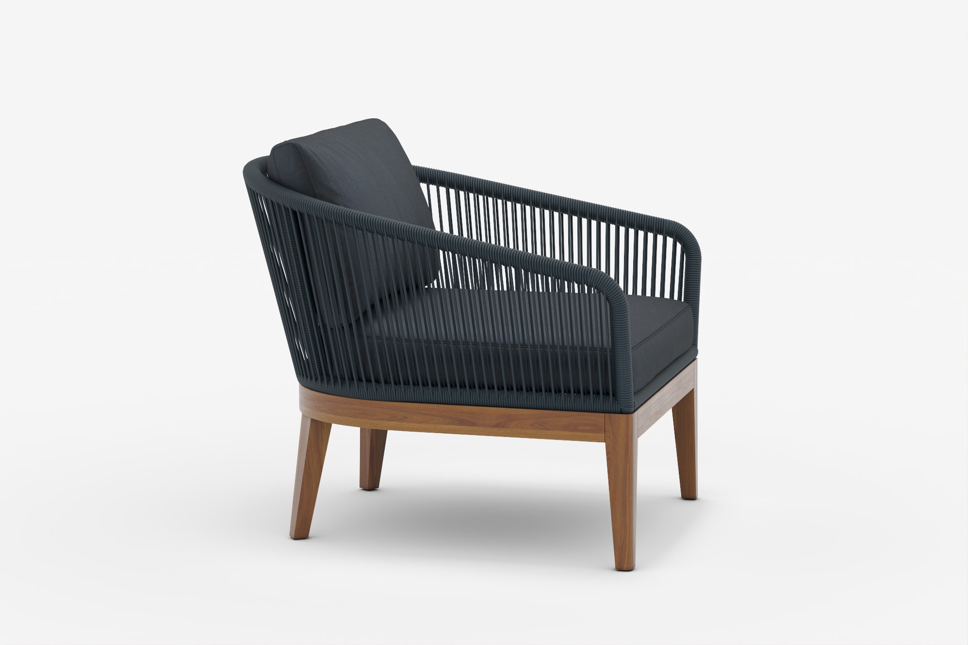 Maui Outdoor Lounge Chair, Charcoal 360° view 20