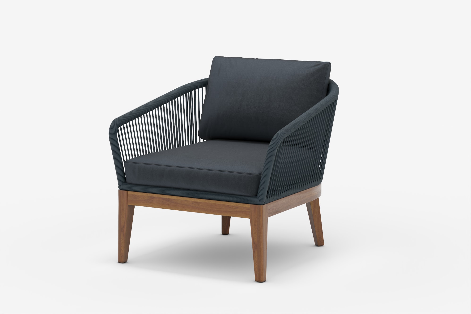 Maui Outdoor Lounge Chair Set, Charcoal 360° view 3
