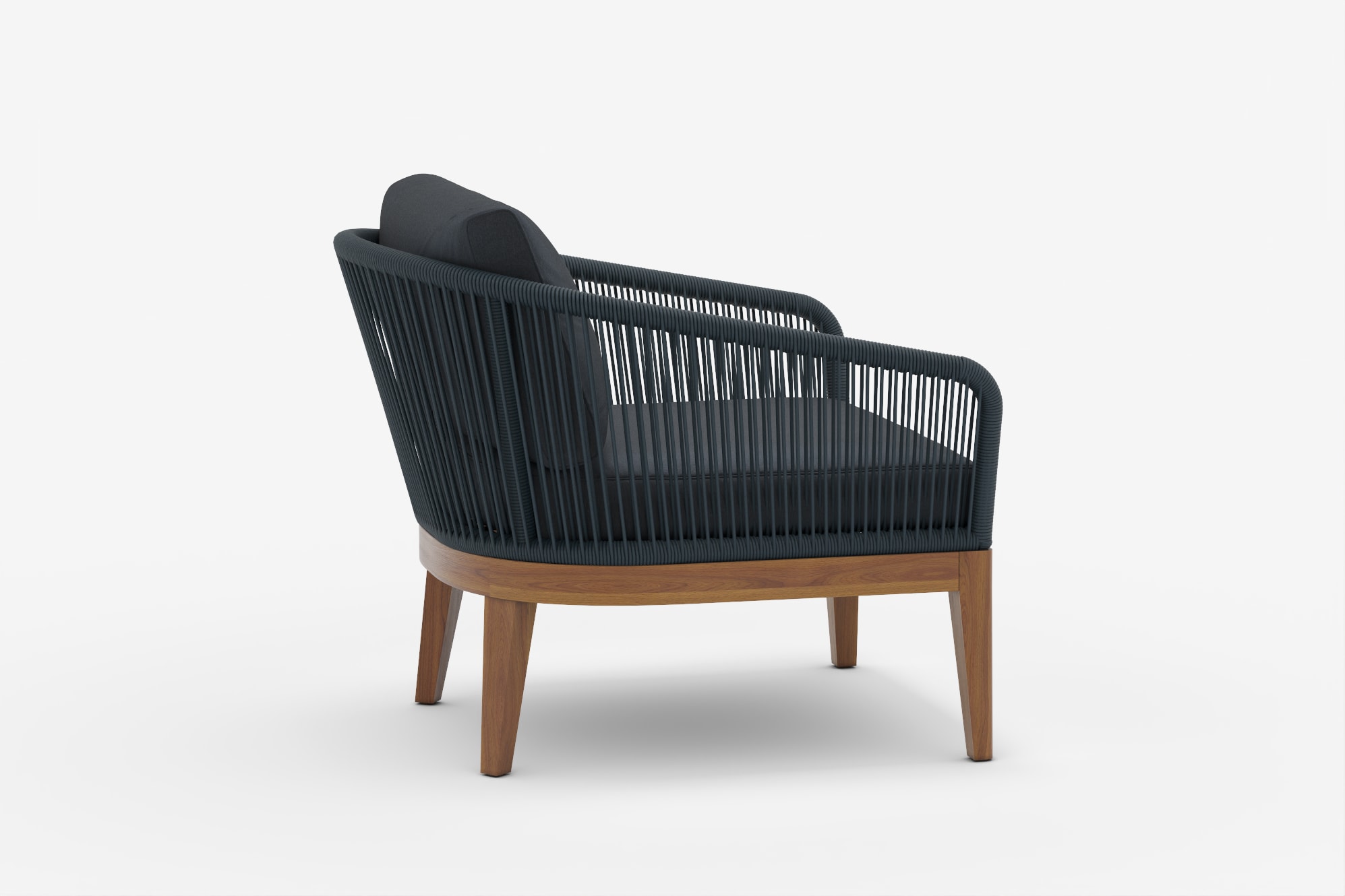 Maui Outdoor Lounge Chair Set, Charcoal 360° view 18