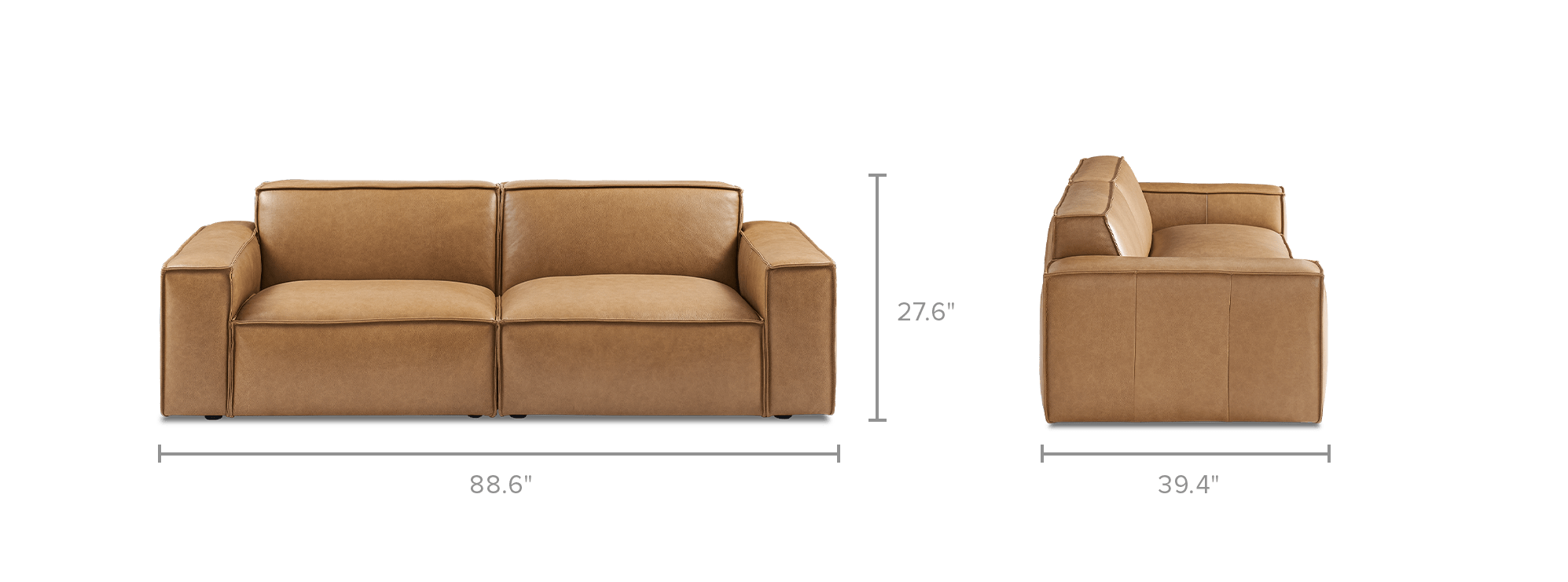 dimension of Jonathan Leather Sofa