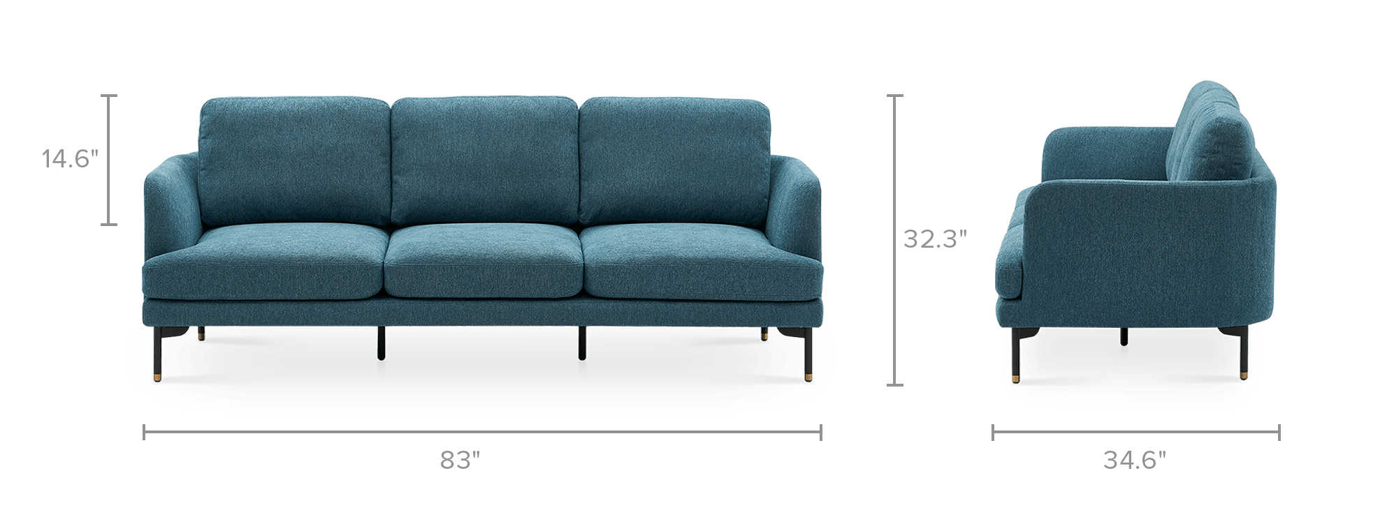 dimension of Pebble Sofa