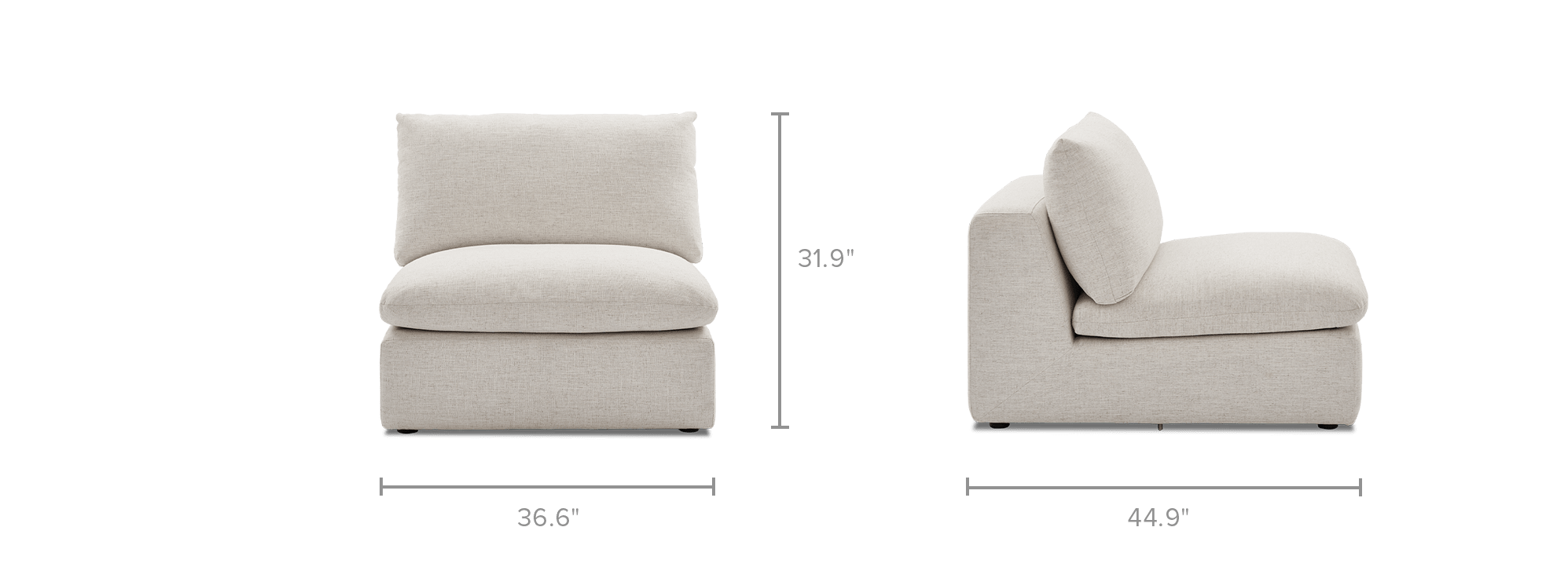 dimension of Dawson Armless Sofa