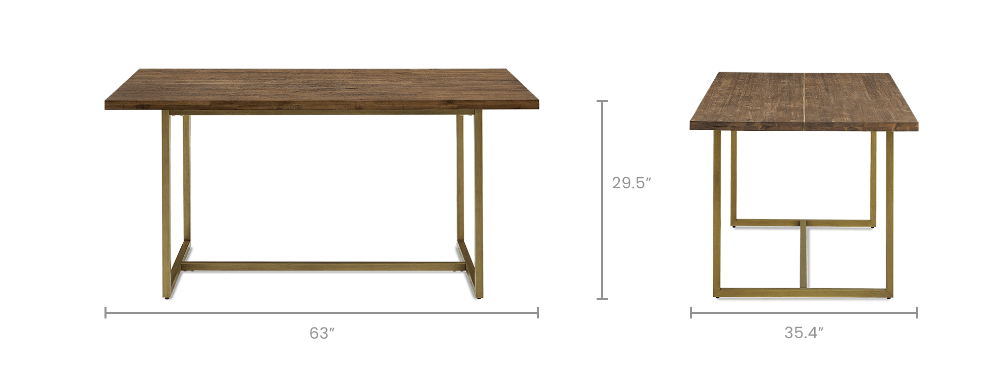 dimension of Hudson Dining Table