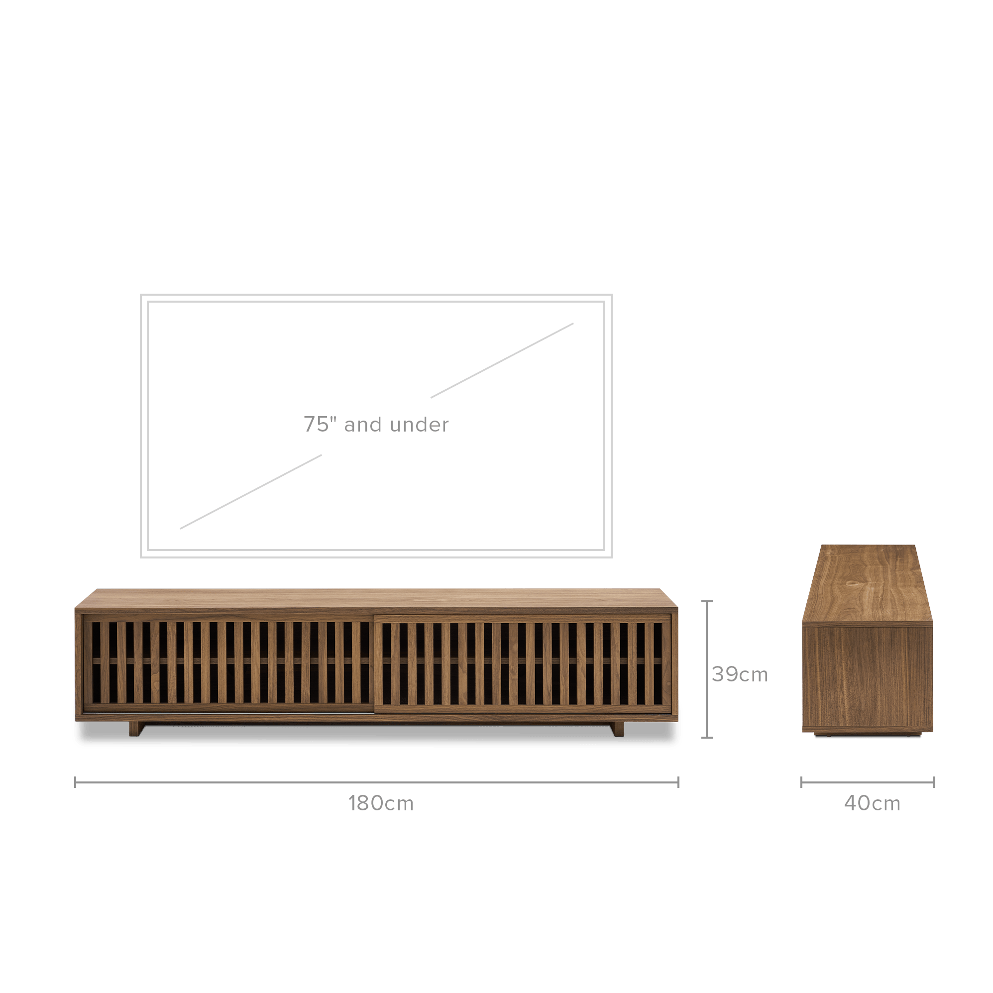 dimension of Luka TV Unit, Walnut