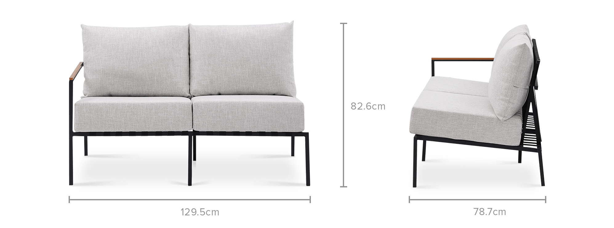 dimension of Sorrento Outdoor Left Facing 2 Seater Sofa