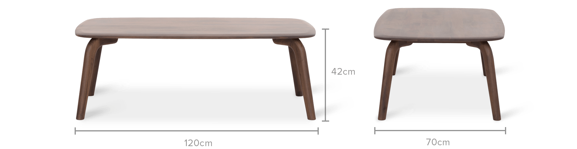dimension of Vincent Coffee Table, Walnut