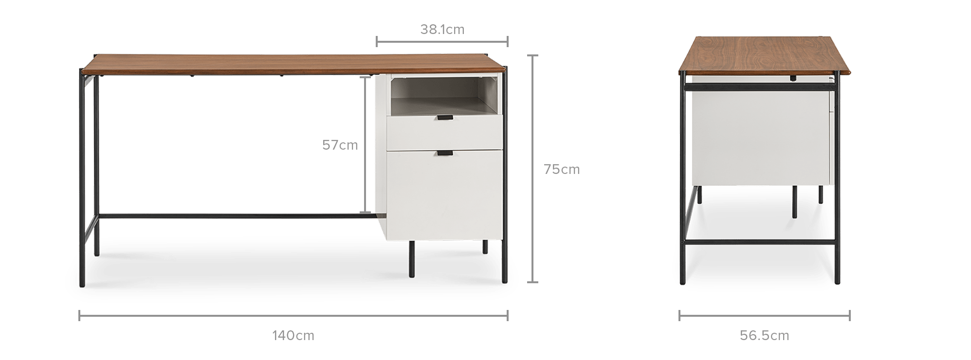 dimension of Otto Office Desk