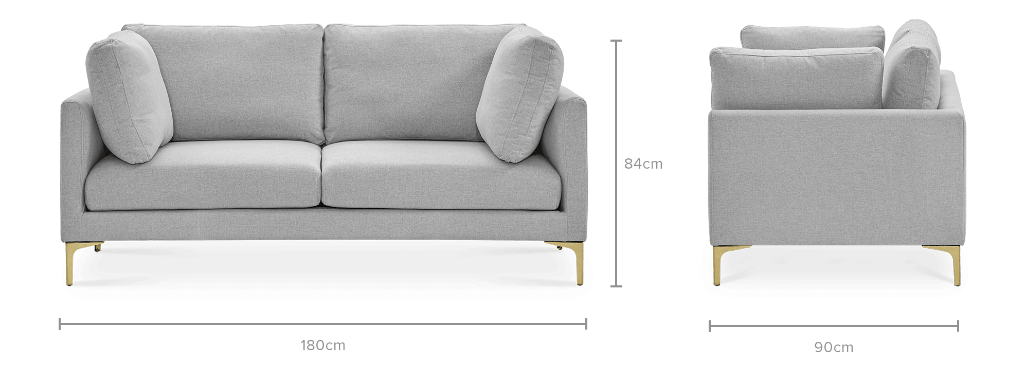 dimension of Adams 2 Seater Sofa