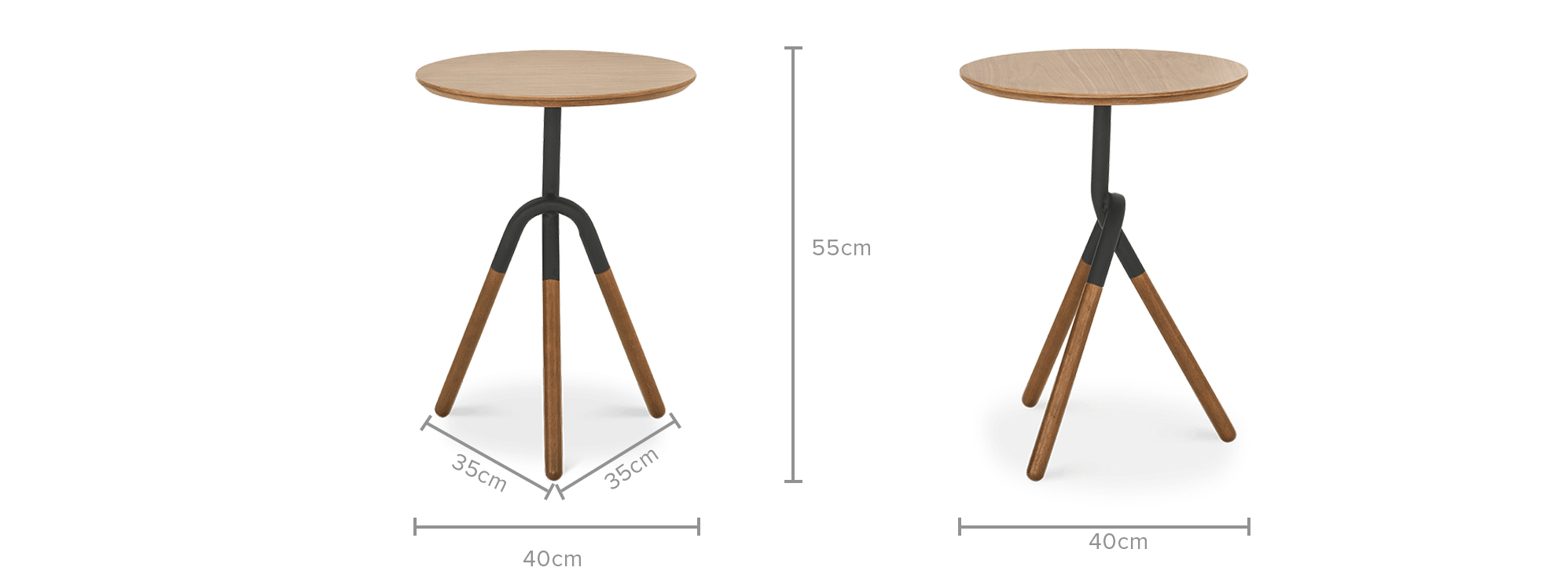 dimension of Zane Side Table, Dark Walnut