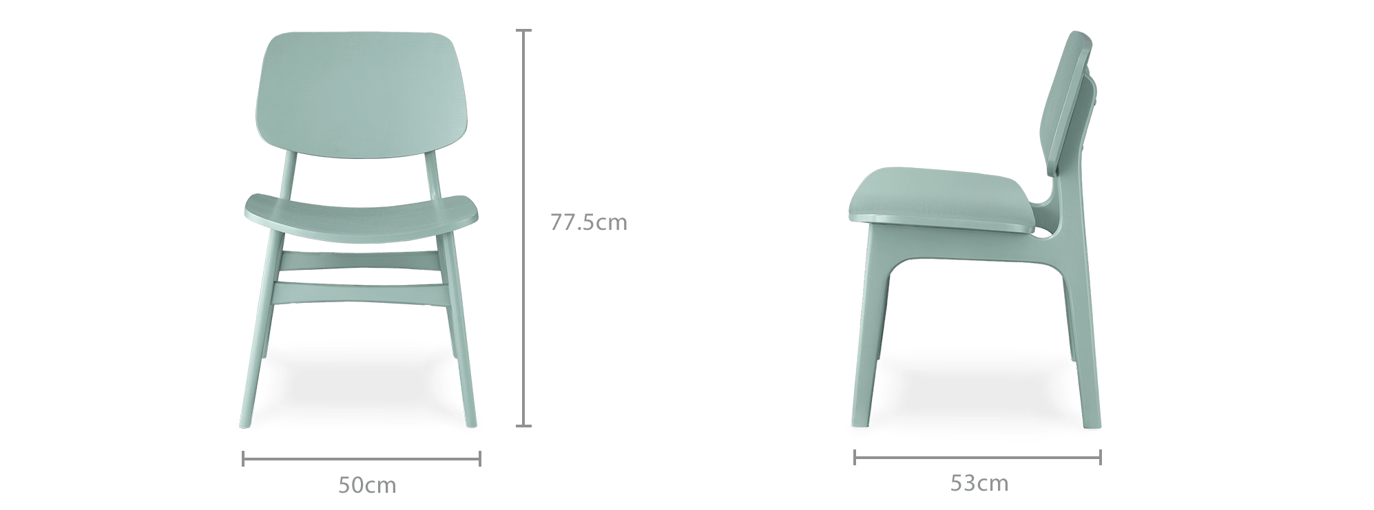 dimension of Joshua Chair, Solid Colour