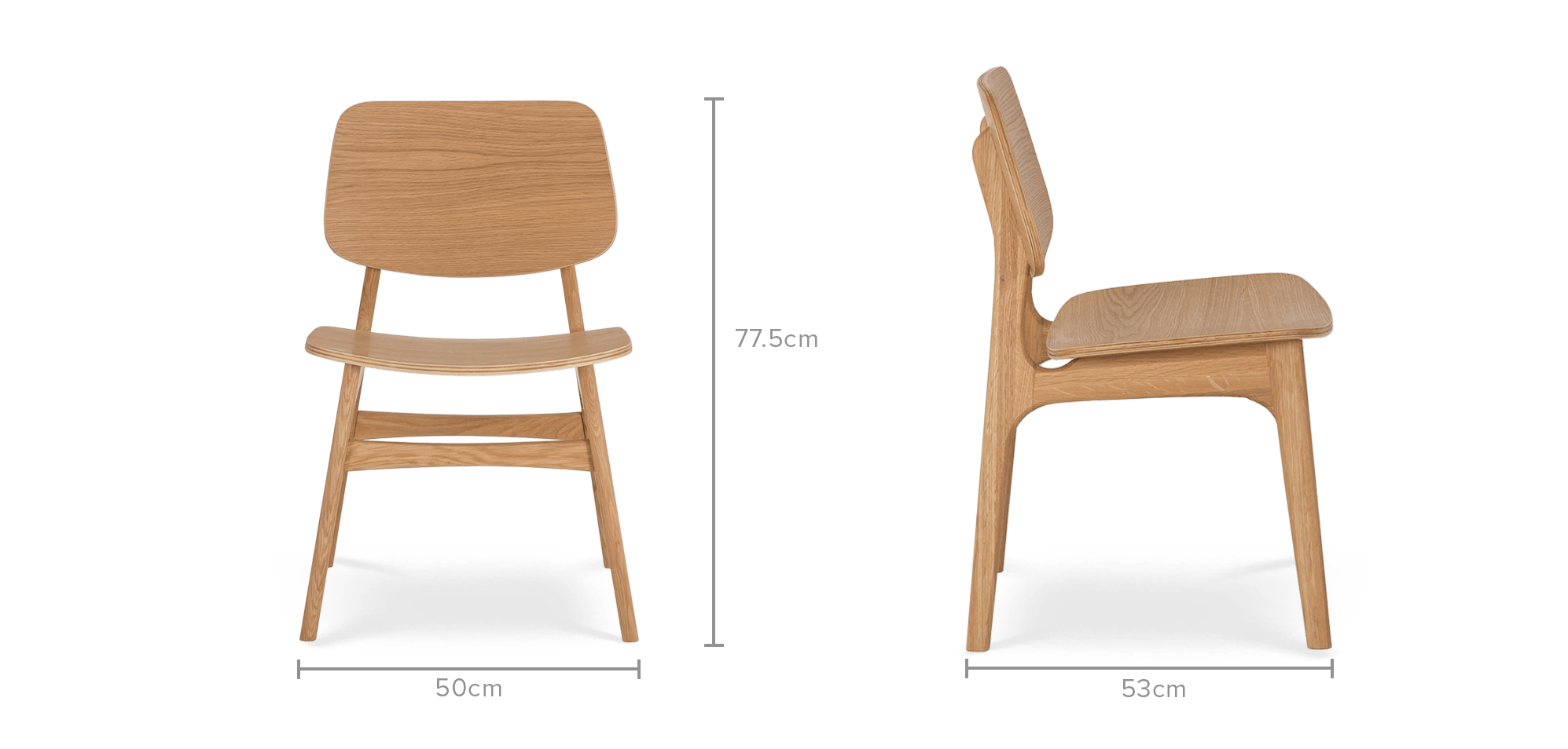 dimension of Joshua Chair, Oak