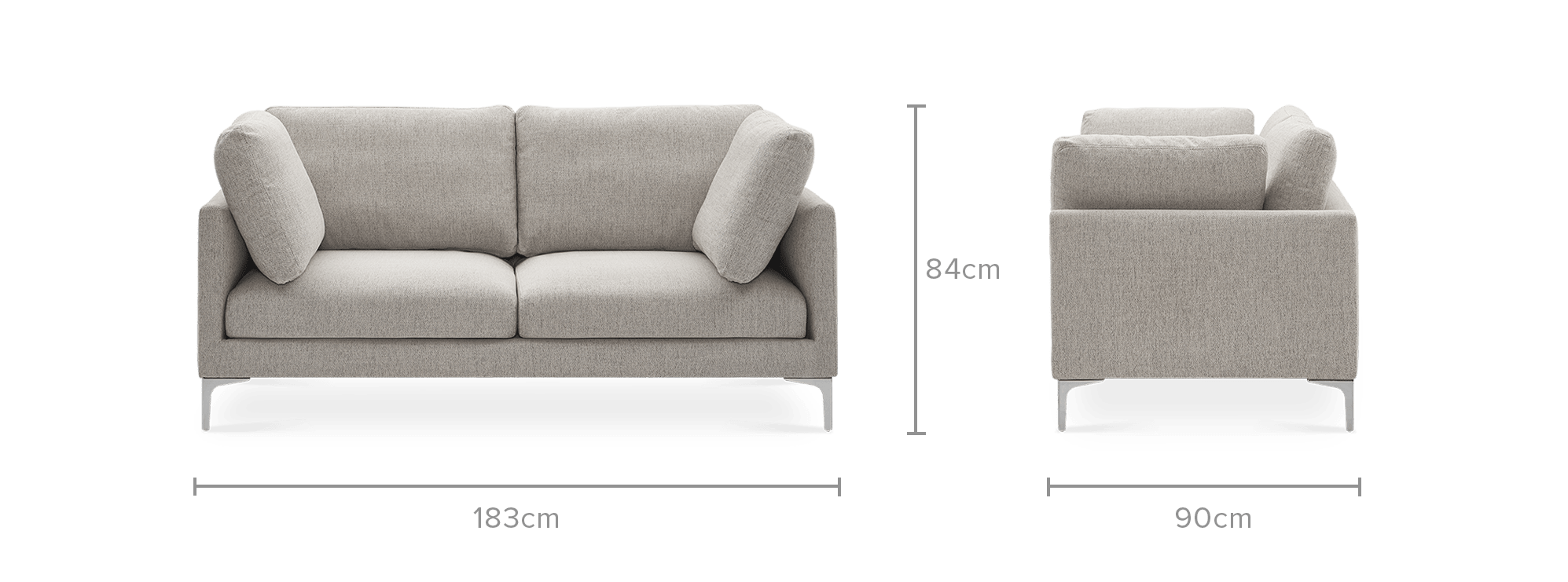 dimension of Adams 2 Seater Sofa