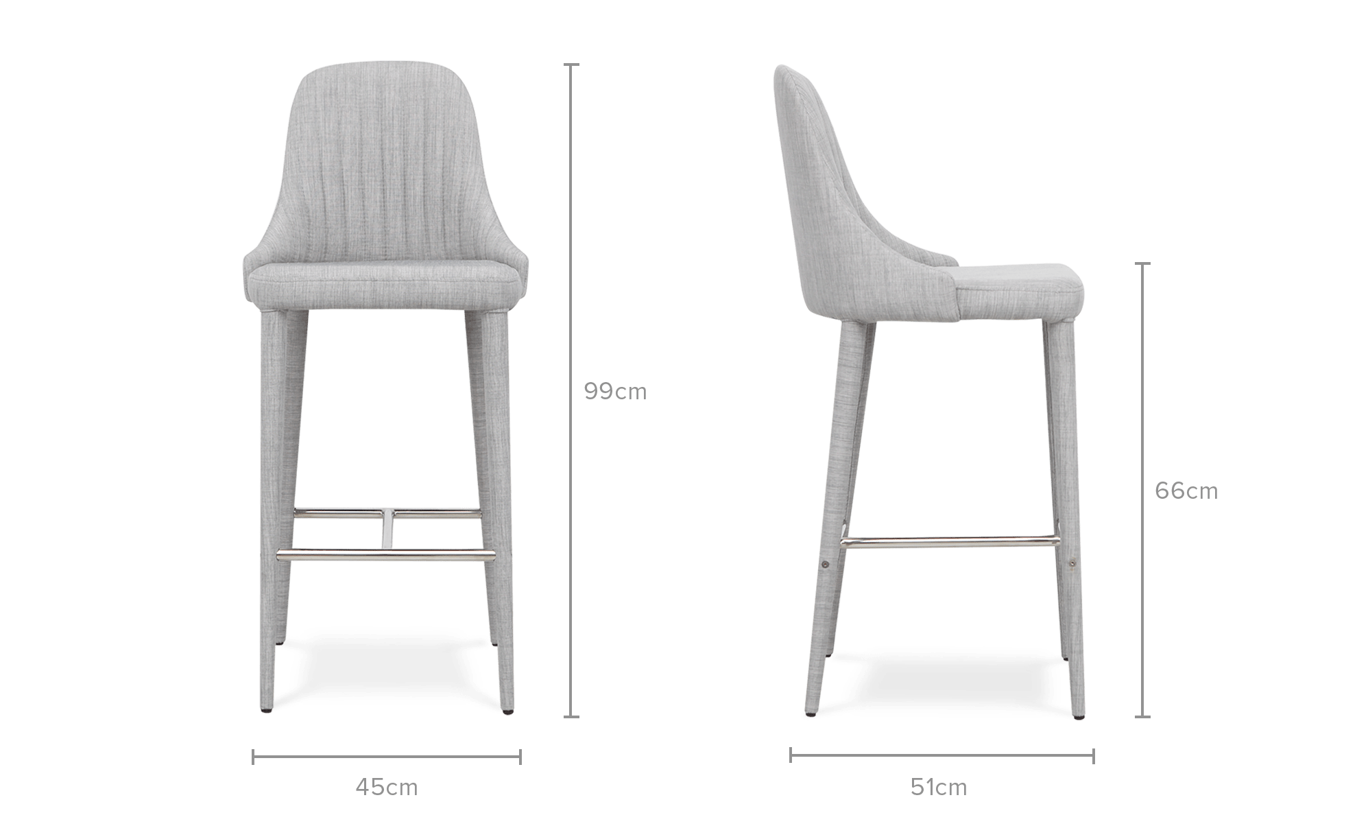 dimension of Torri Counter Chair