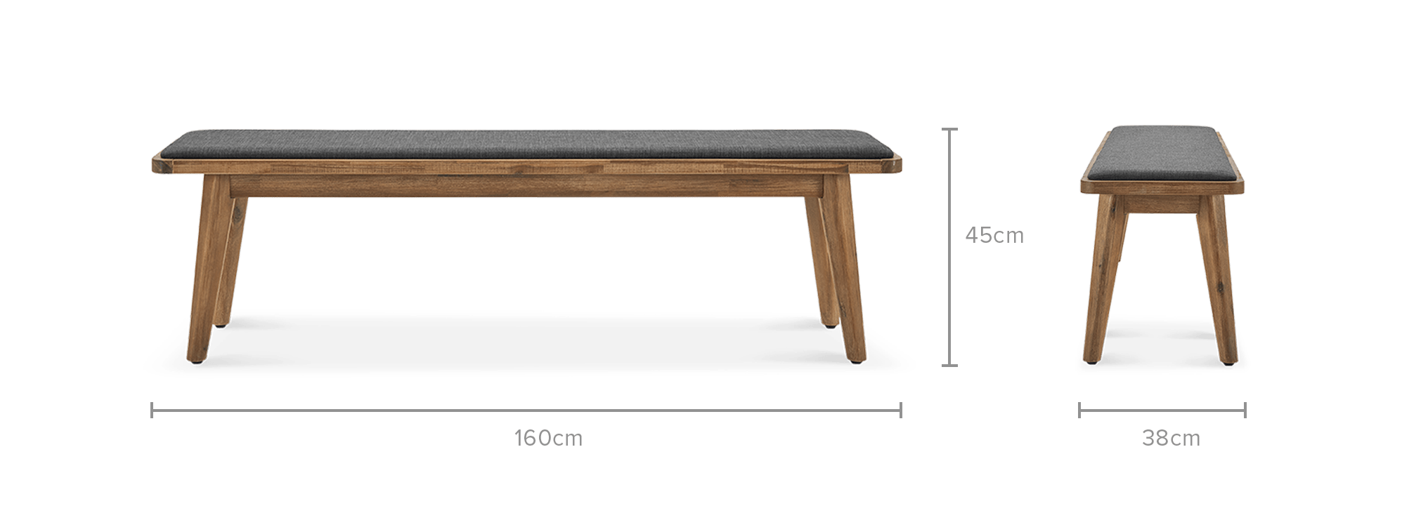 dimension of Seb Dining Bench