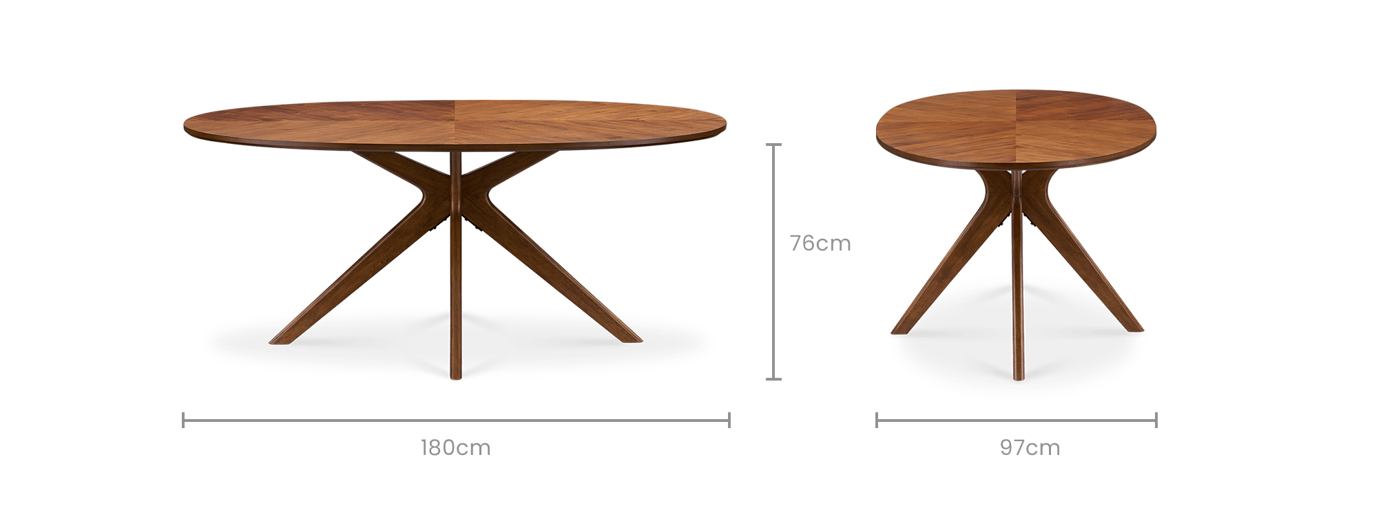 dimension of Brighton Oval Dining Table
