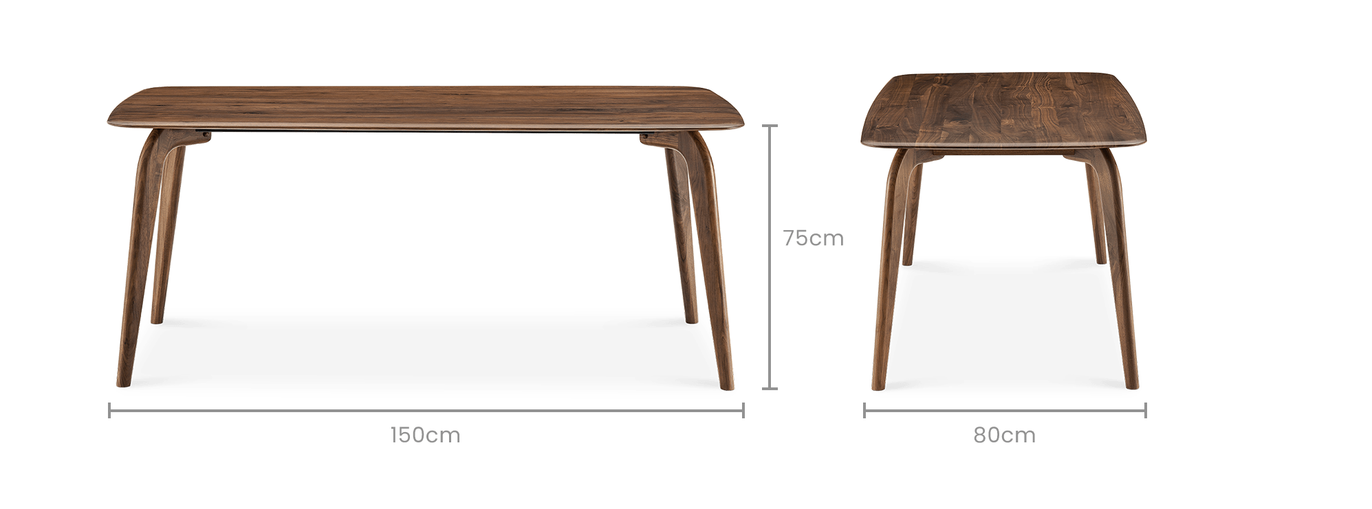 dimension of Vincent Dining Table, Walnut