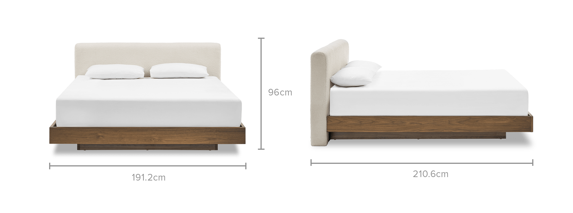 dimension of Joseph Bed, Bouclé